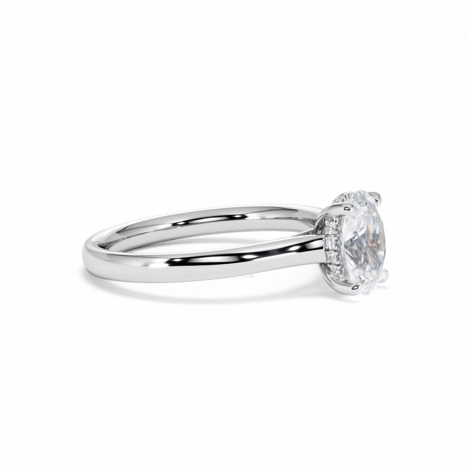 Amora Oval 1.00ct Hidden Halo Diamond Engagement Ring G/VS1 Set in Platinum - Image 23