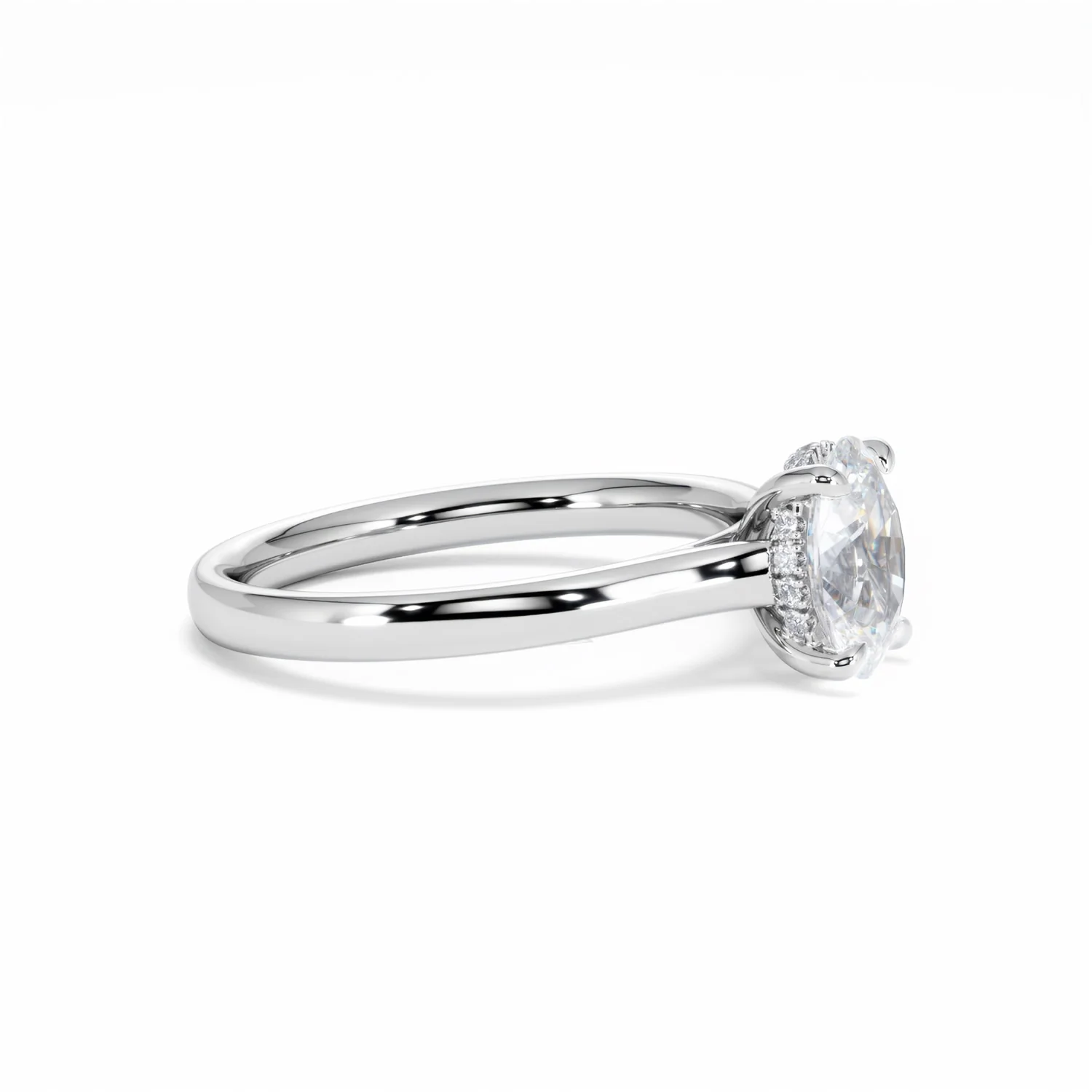 Amora Oval 1.00ct Hidden Halo Diamond Engagement Ring G/VS1 Set in Platinum - Image 24