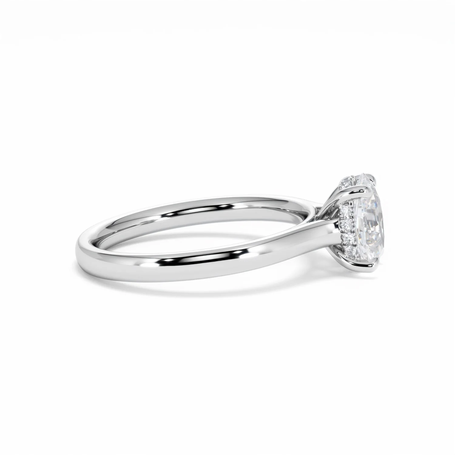 Amora Oval 1.00ct Hidden Halo Diamond Engagement Ring G/VS1 Set in Platinum - Image 28