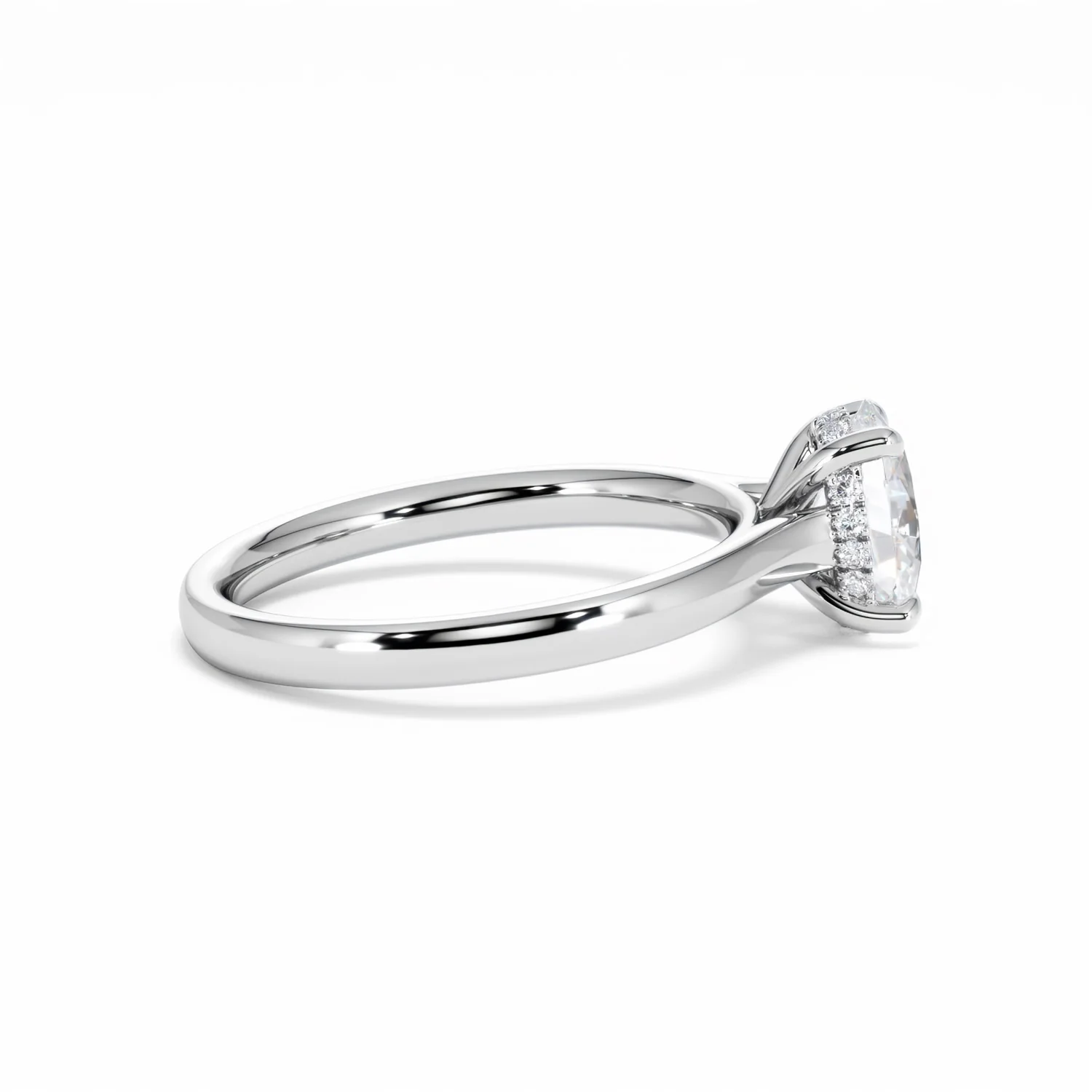 Amora Oval 1.00ct Hidden Halo Diamond Engagement Ring G/VS1 Set in Platinum - Image 31