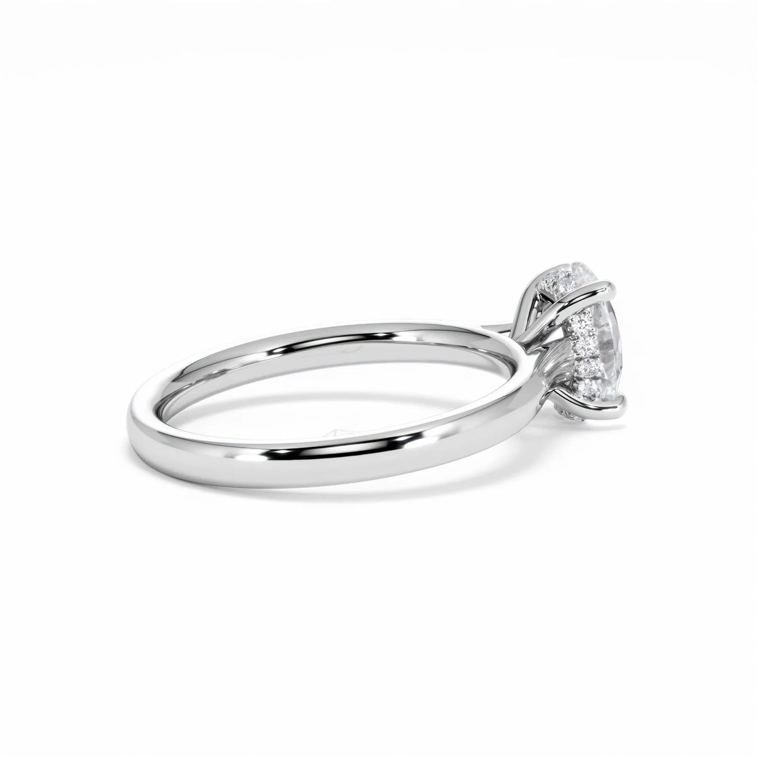 Amora Oval 1.00ct Hidden Halo Diamond Engagement Ring G/VS1 Set in Platinum - Image 35