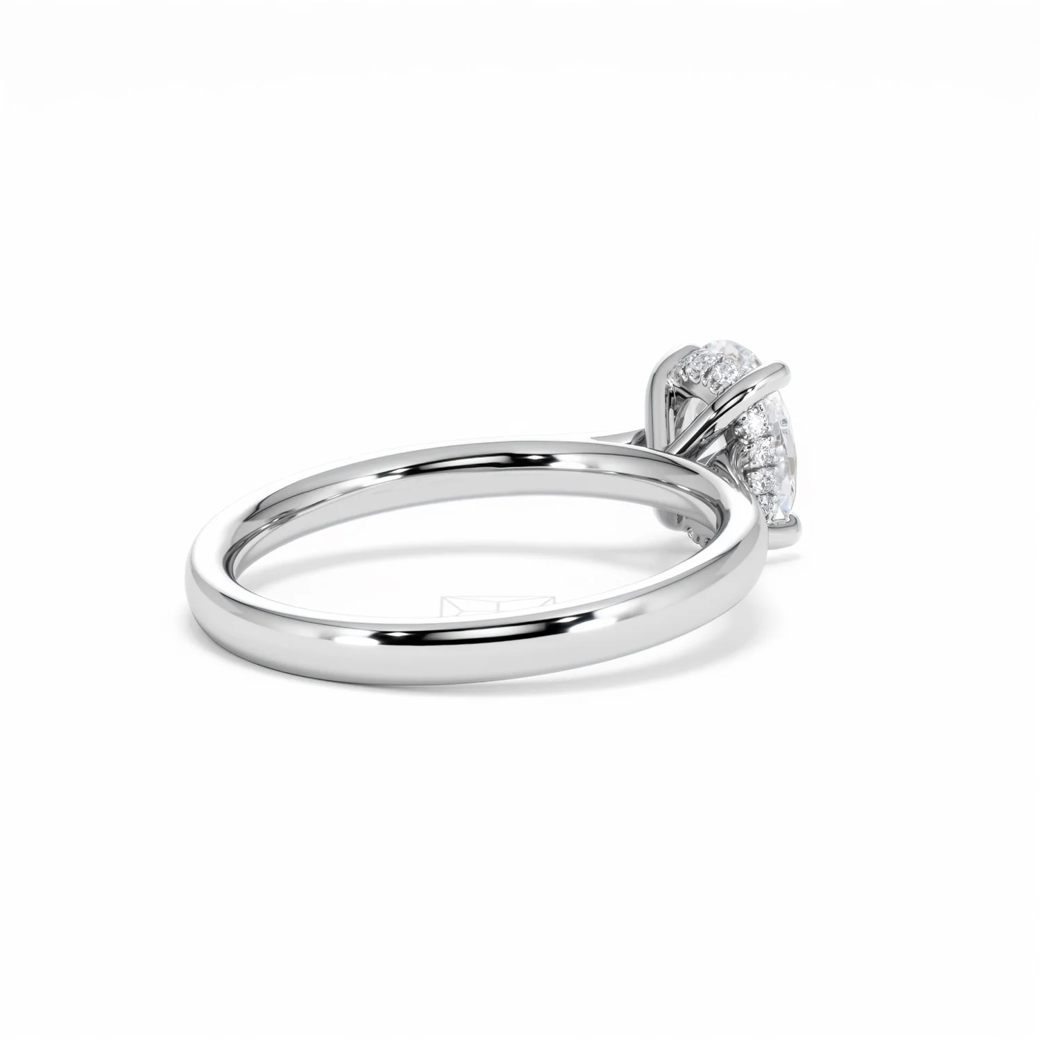 Amora Oval 1.00ct Hidden Halo Diamond Engagement Ring G/VS1 Set in Platinum - Image 40