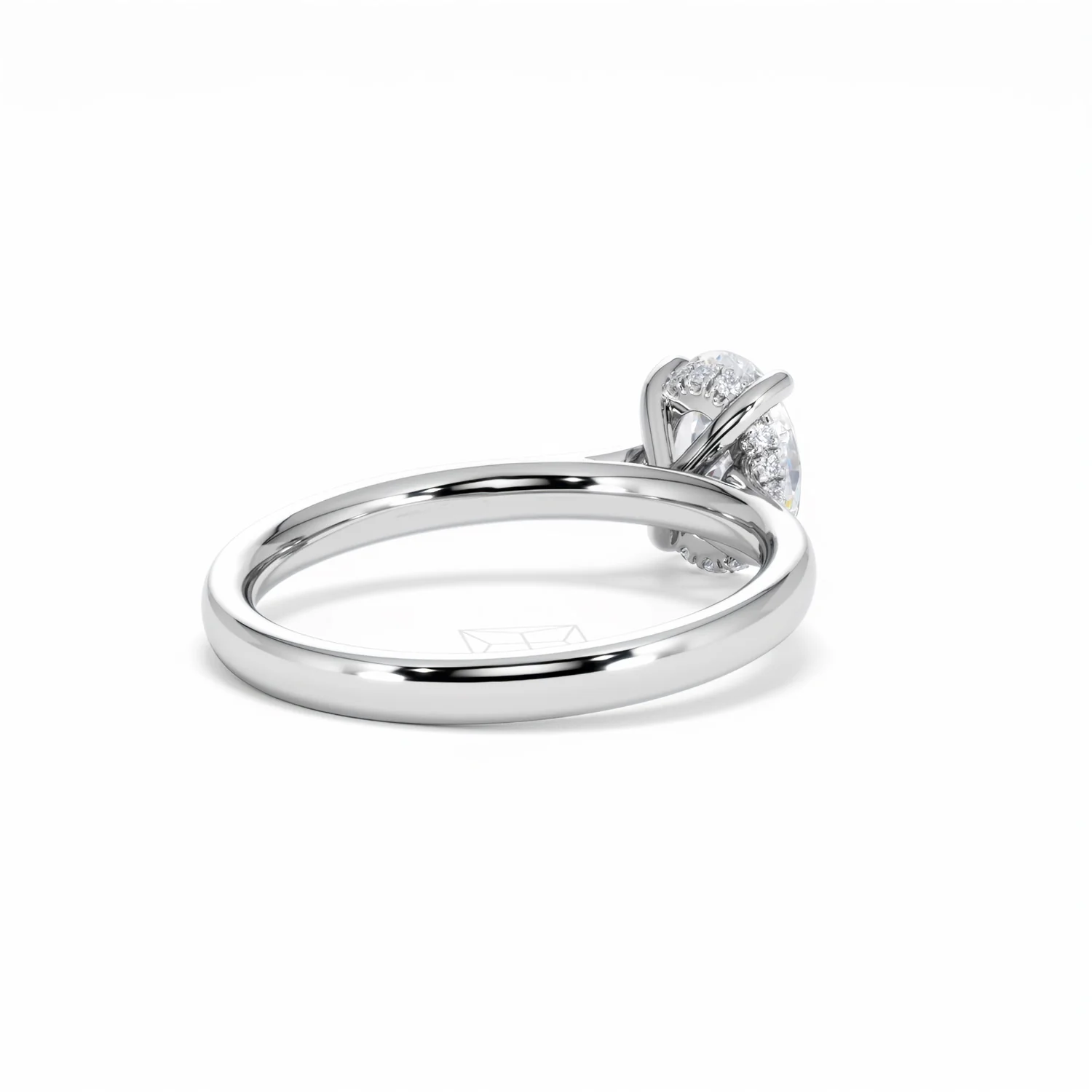 Amora Oval 1.00ct Hidden Halo Diamond Engagement Ring G/VS1 Set in Platinum - Image 42