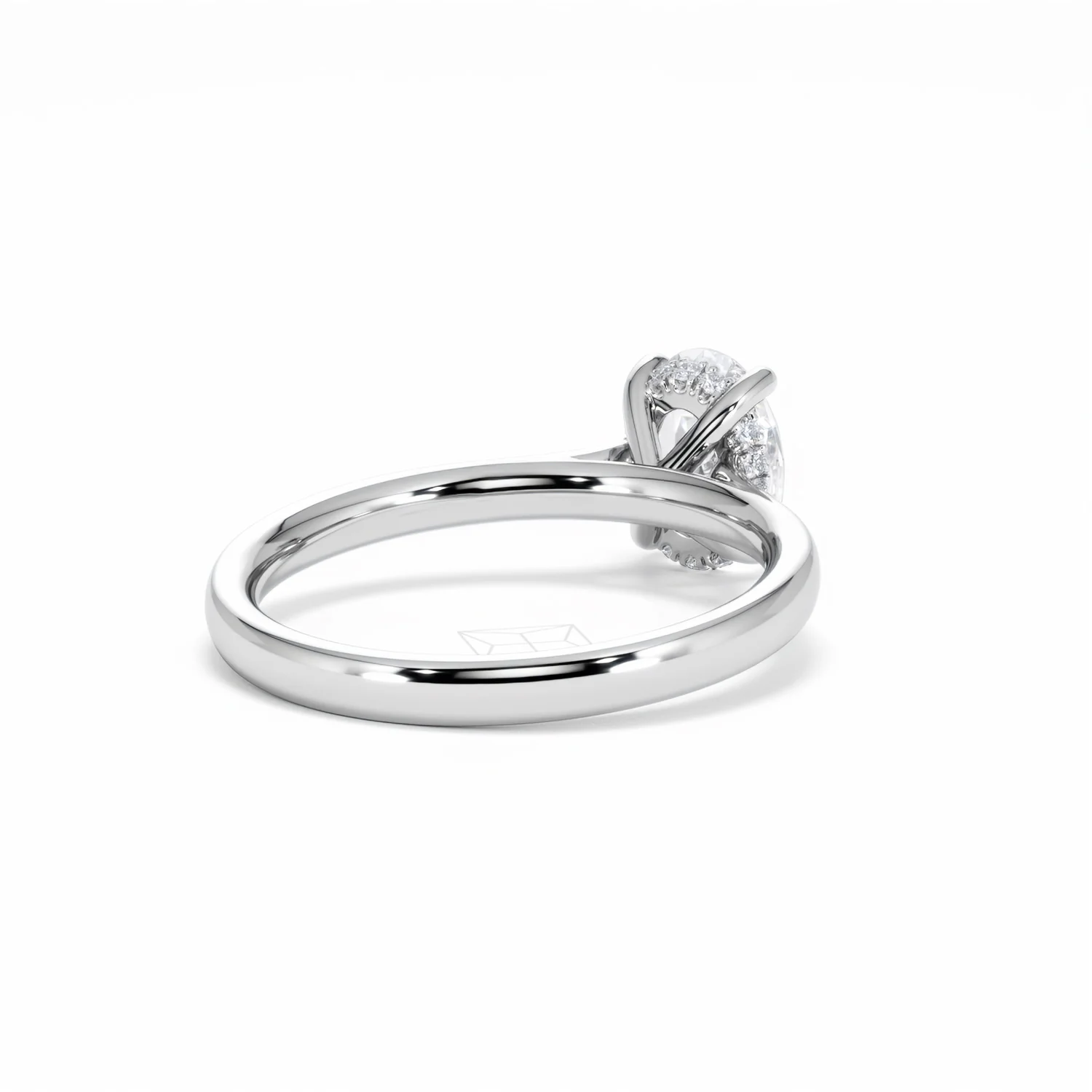 Amora Oval 1.00ct Hidden Halo Diamond Engagement Ring G/VS1 Set in Platinum - Image 43