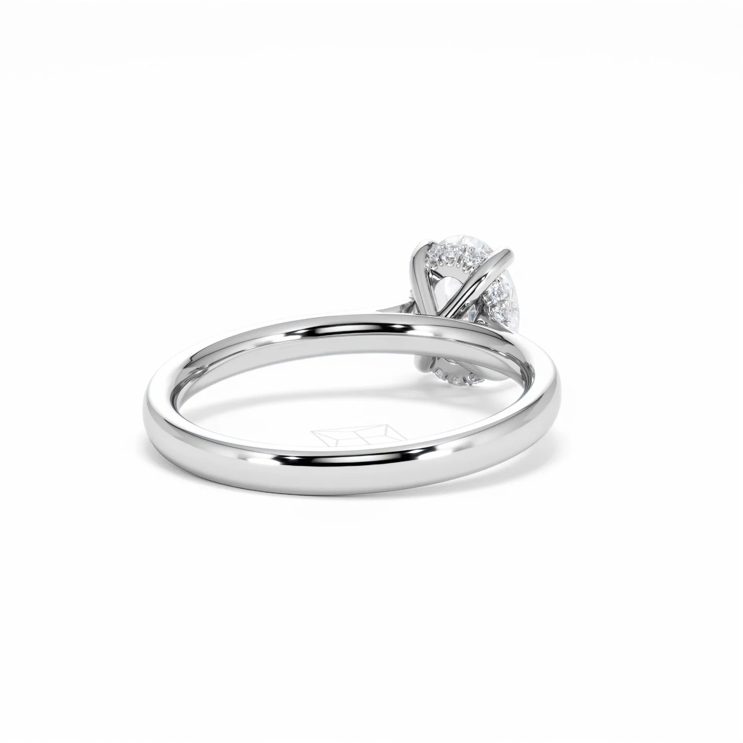 Amora Oval 1.00ct Hidden Halo Diamond Engagement Ring G/VS1 Set in Platinum - Image 44