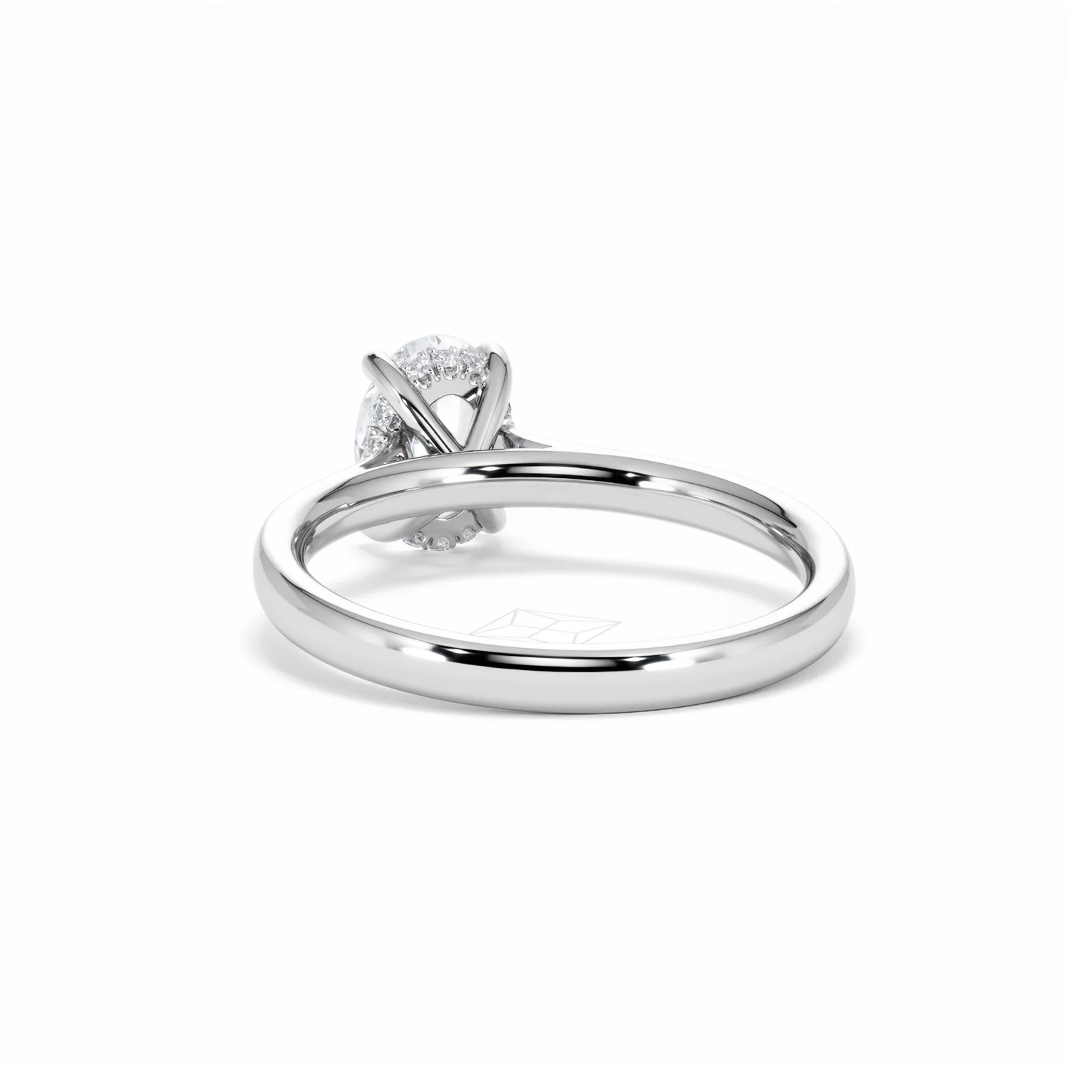 Amora Oval 1.00ct Hidden Halo Diamond Engagement Ring G/VS1 Set in Platinum - Image 54