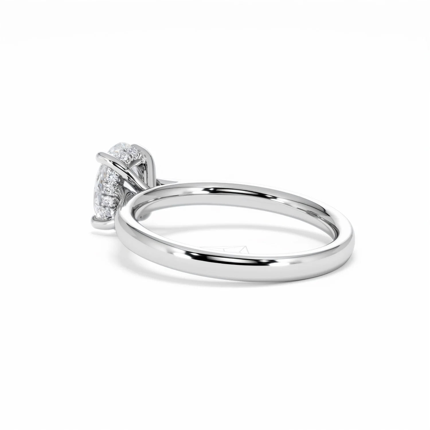 Amora Oval 1.00ct Hidden Halo Diamond Engagement Ring G/VS1 Set in Platinum - Image 61