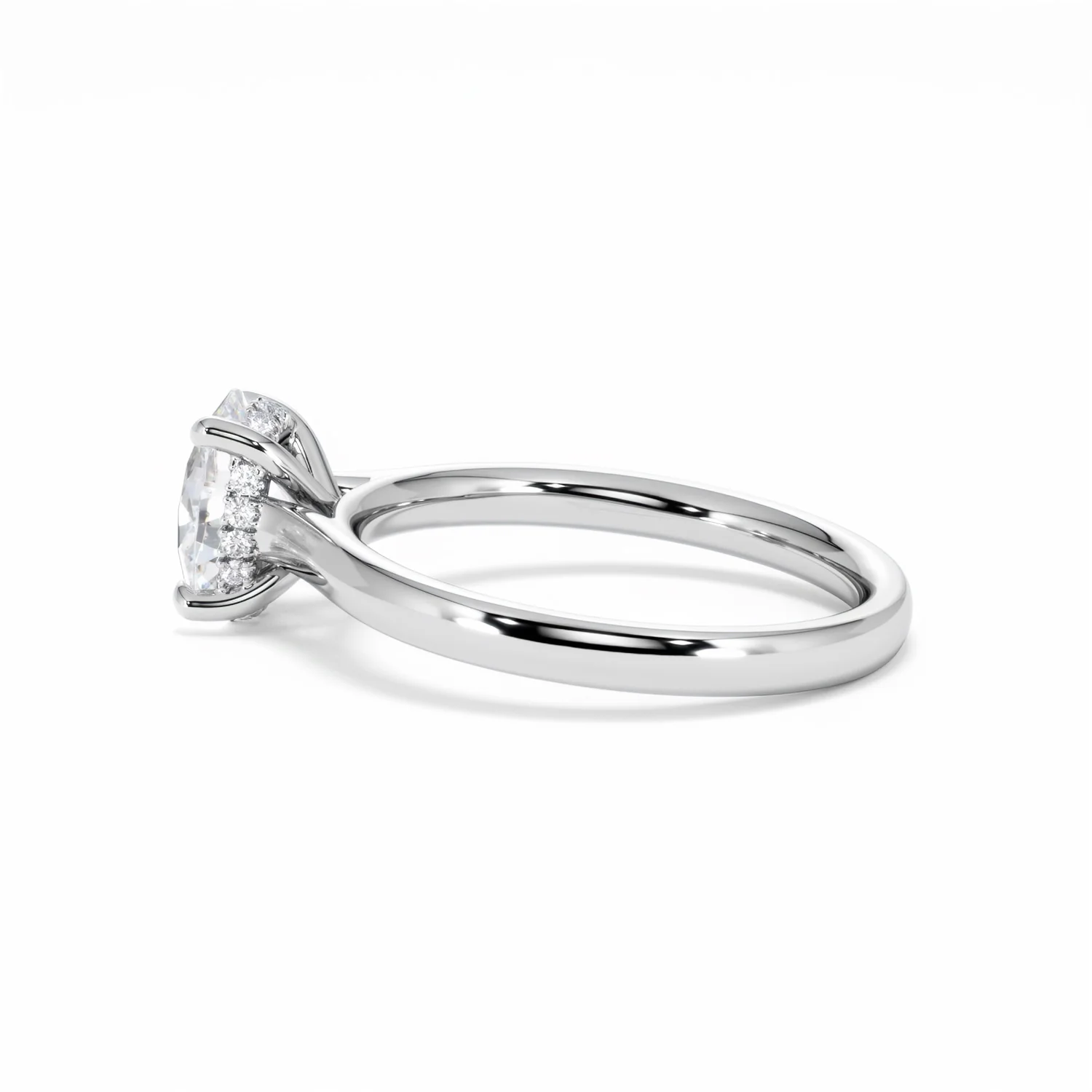 Amora Oval 1.00ct Hidden Halo Diamond Engagement Ring G/VS1 Set in Platinum - Image 67