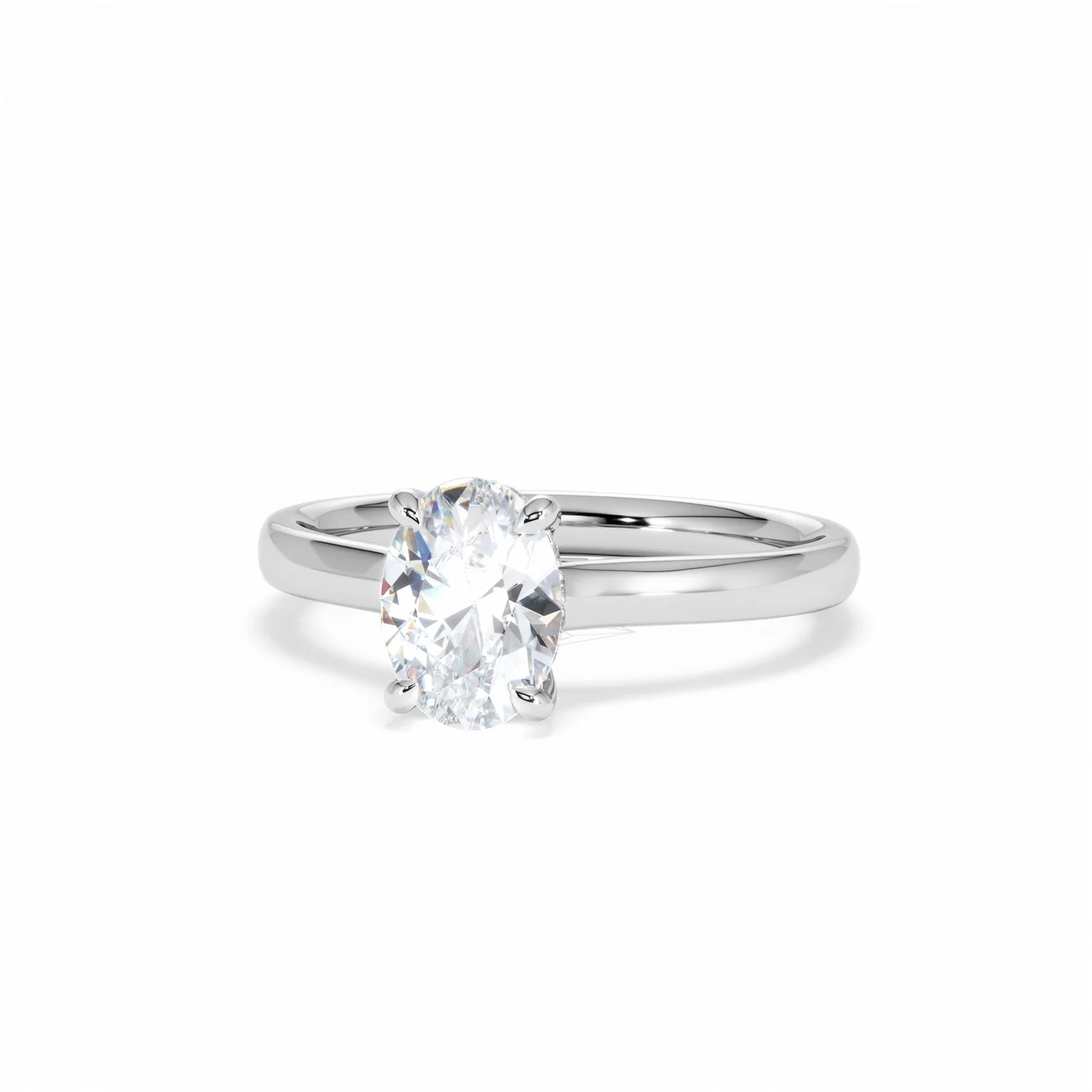Amora Oval 1.00ct Hidden Halo Diamond Engagement Ring G/VS1 Set in Platinum - Image 87