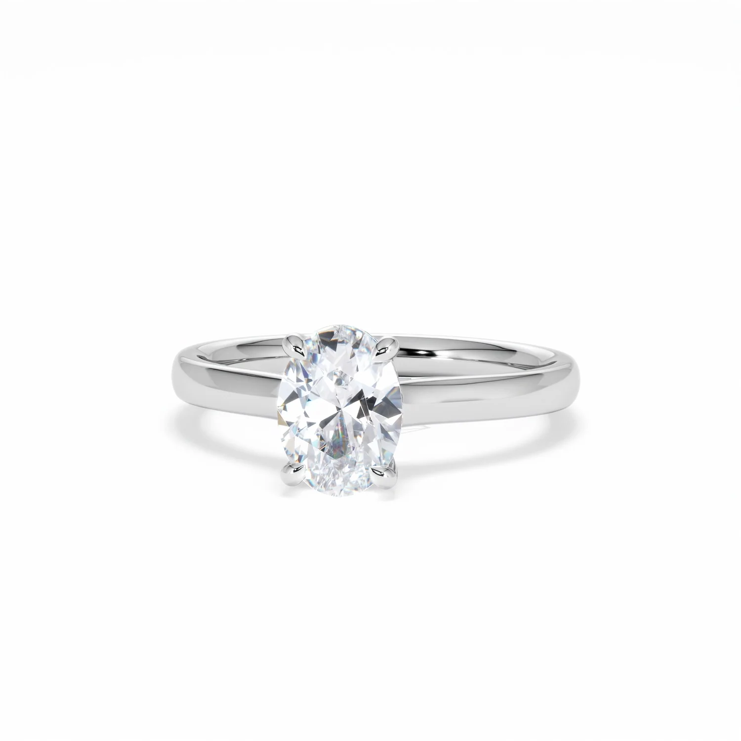 Amora Oval 1.00ct Hidden Halo Diamond Engagement Ring G/VS1 Set in Platinum - Image 88
