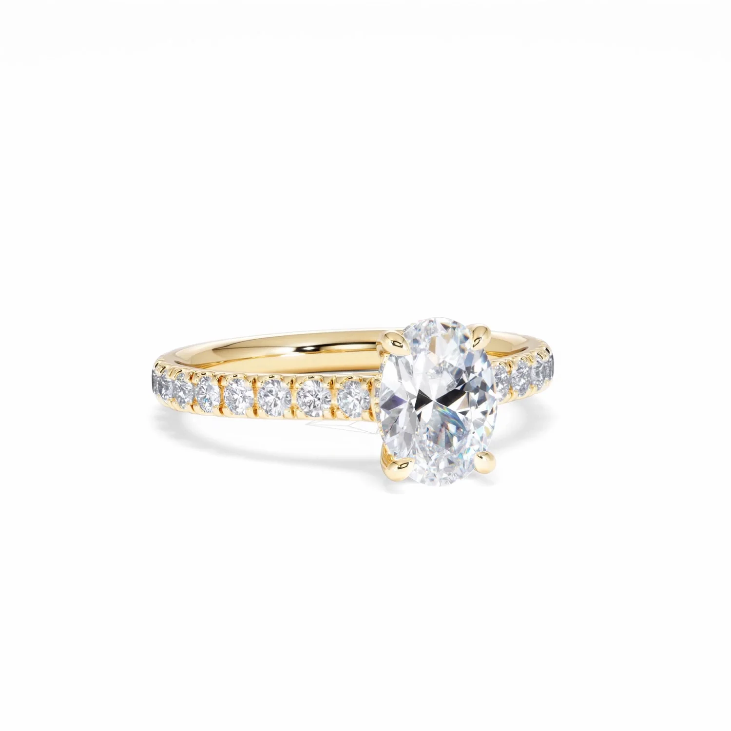 Amora Oval 1.00ct Hidden Halo Diamond Engagement Ring With Side Stones Set in 18K Gold - Image 14