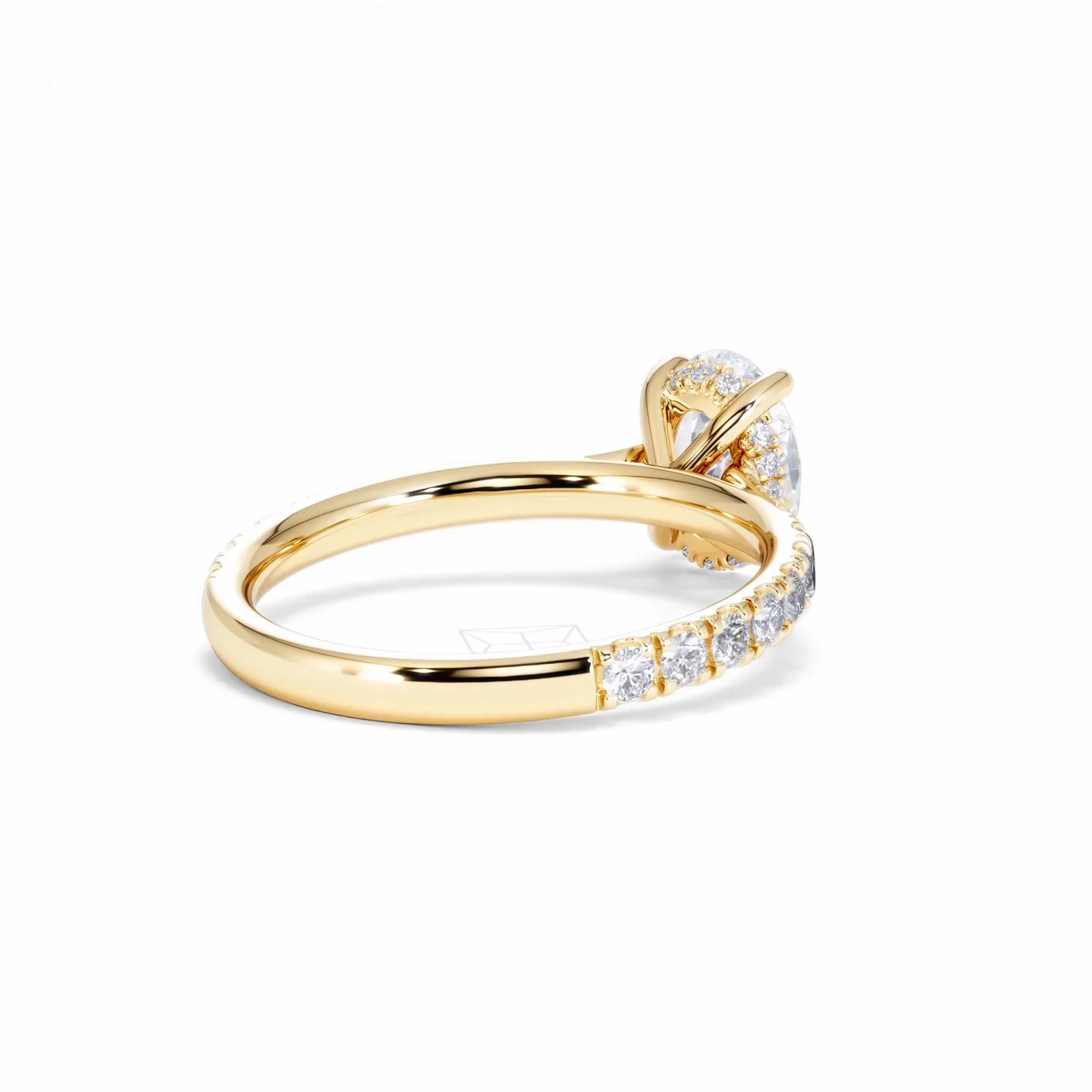 Amora Oval 1.00ct Hidden Halo Diamond Engagement Ring With Side Stones Set in 18K Gold - Image 42