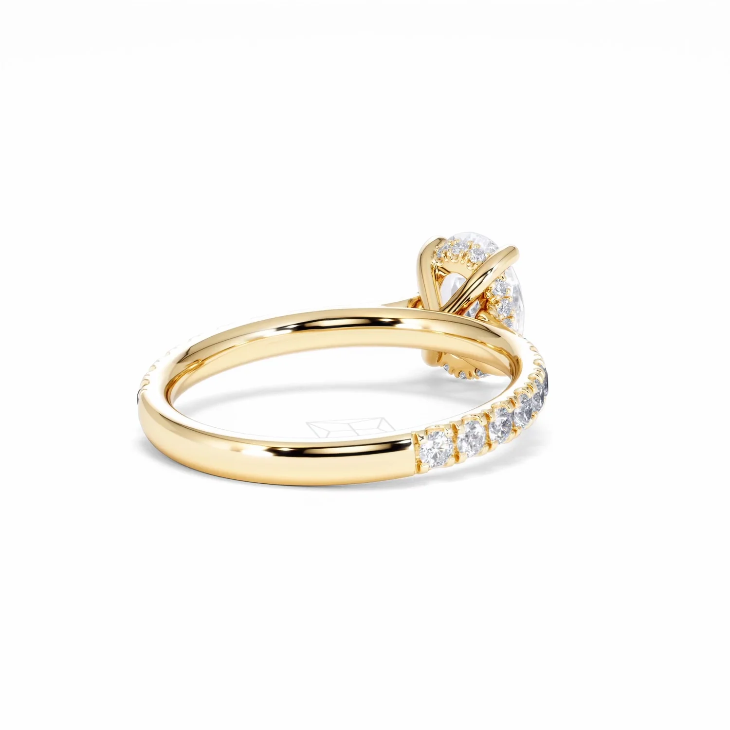 Amora Oval 1.00ct Hidden Halo Diamond Engagement Ring With Side Stones Set in 18K Gold - Image 43