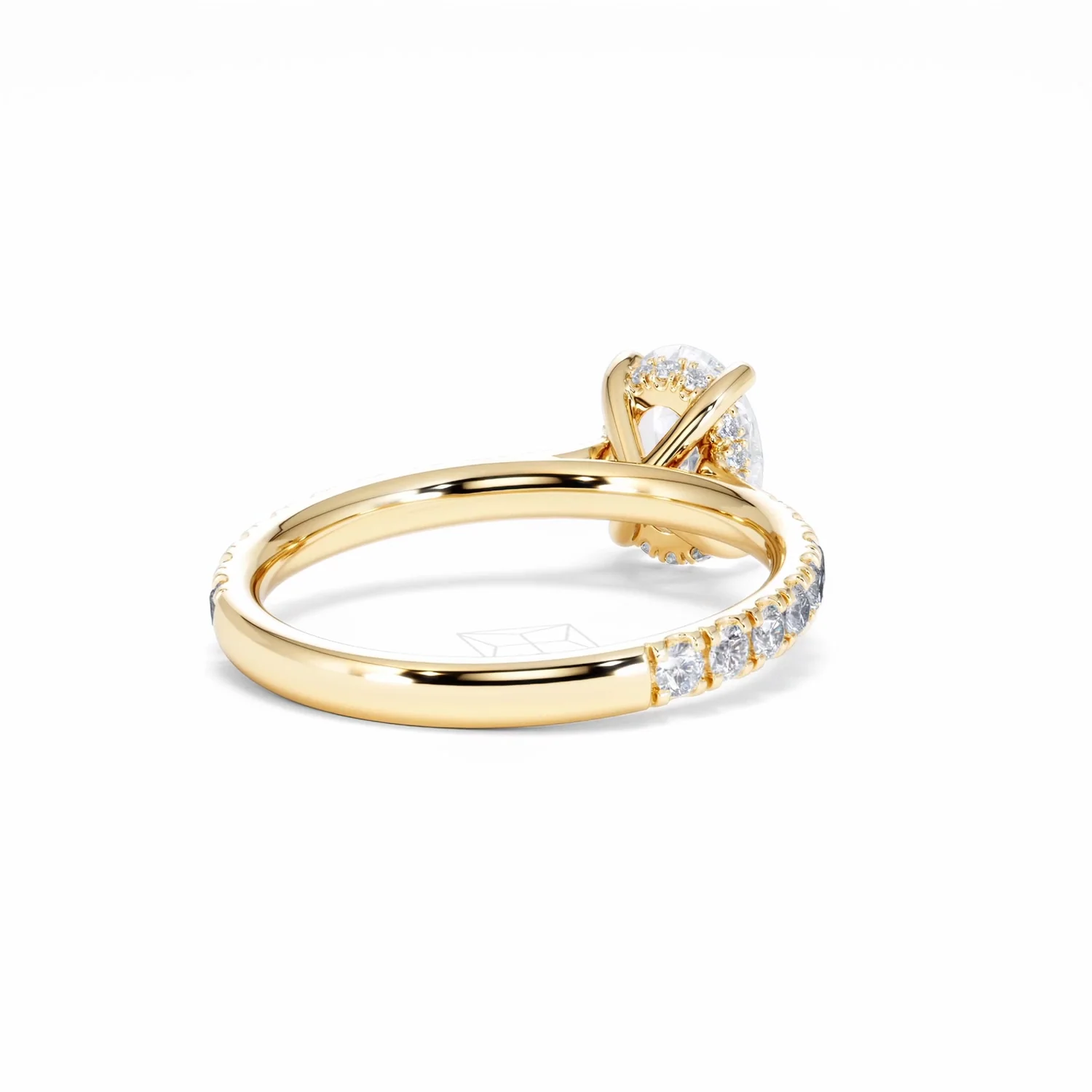 Amora Oval 1.00ct Hidden Halo Diamond Engagement Ring With Side Stones Set in 18K Gold - Image 44
