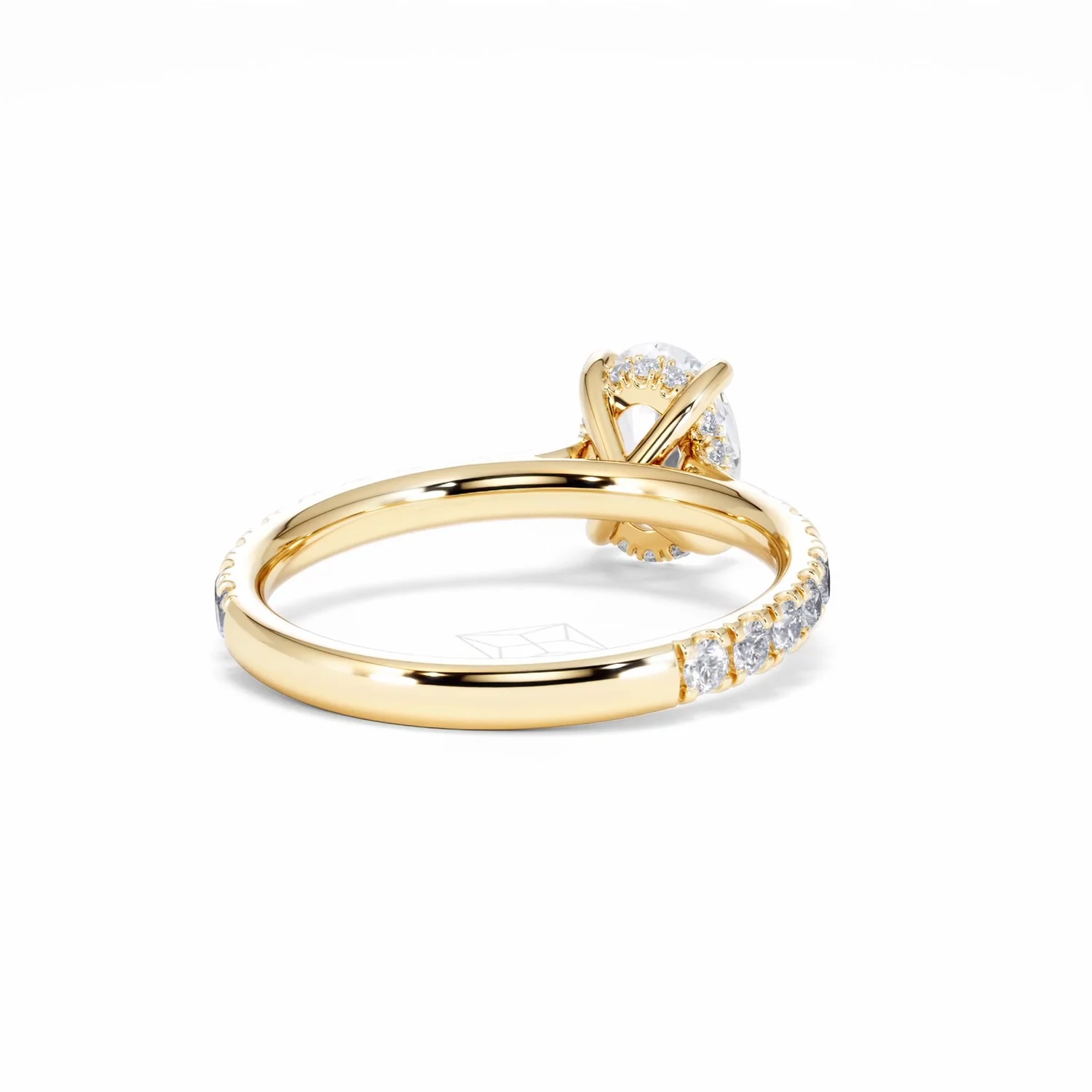 Amora Oval 1.00ct Hidden Halo Diamond Engagement Ring With Side Stones Set in 18K Gold - Image 45
