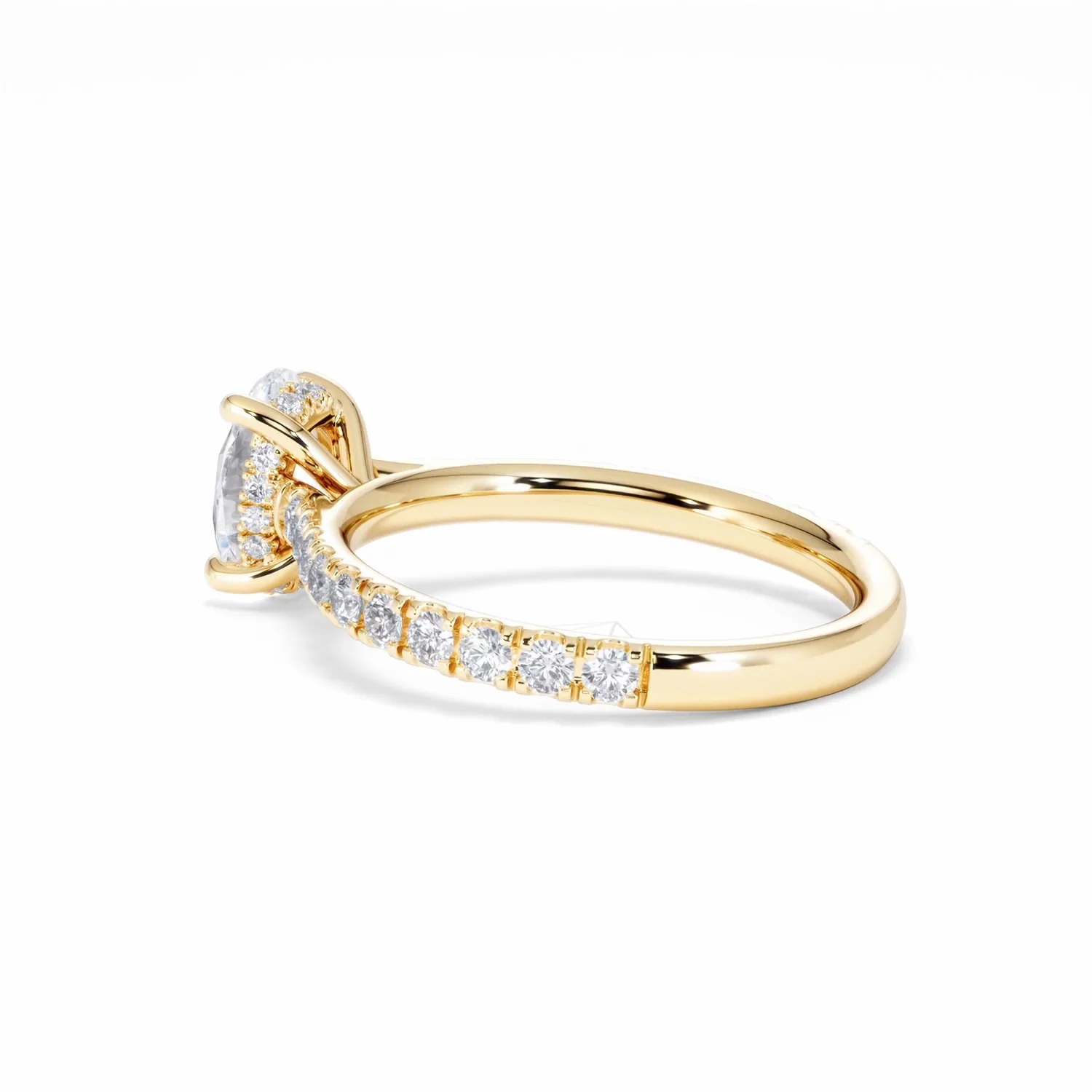 Amora Oval 1.00ct Hidden Halo Diamond Engagement Ring With Side Stones Set in 18K Gold - Image 63