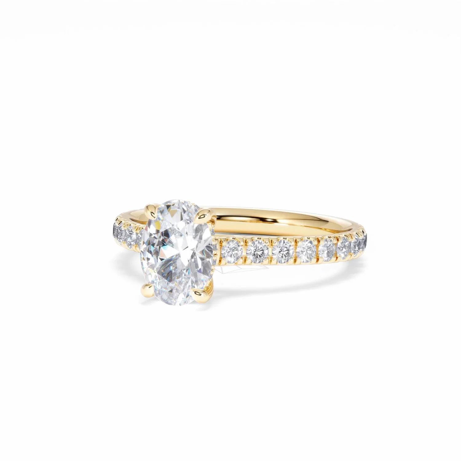 Amora Oval 1.00ct Hidden Halo Diamond Engagement Ring With Side Stones Set in 18K Gold - Image 85