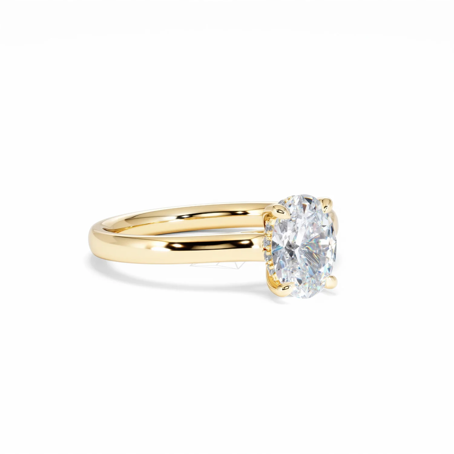 Amora Oval 1.00ct Hidden Halo Lab Diamond Engagement Ring F/VS1 Set in 18K Gold - Image 17