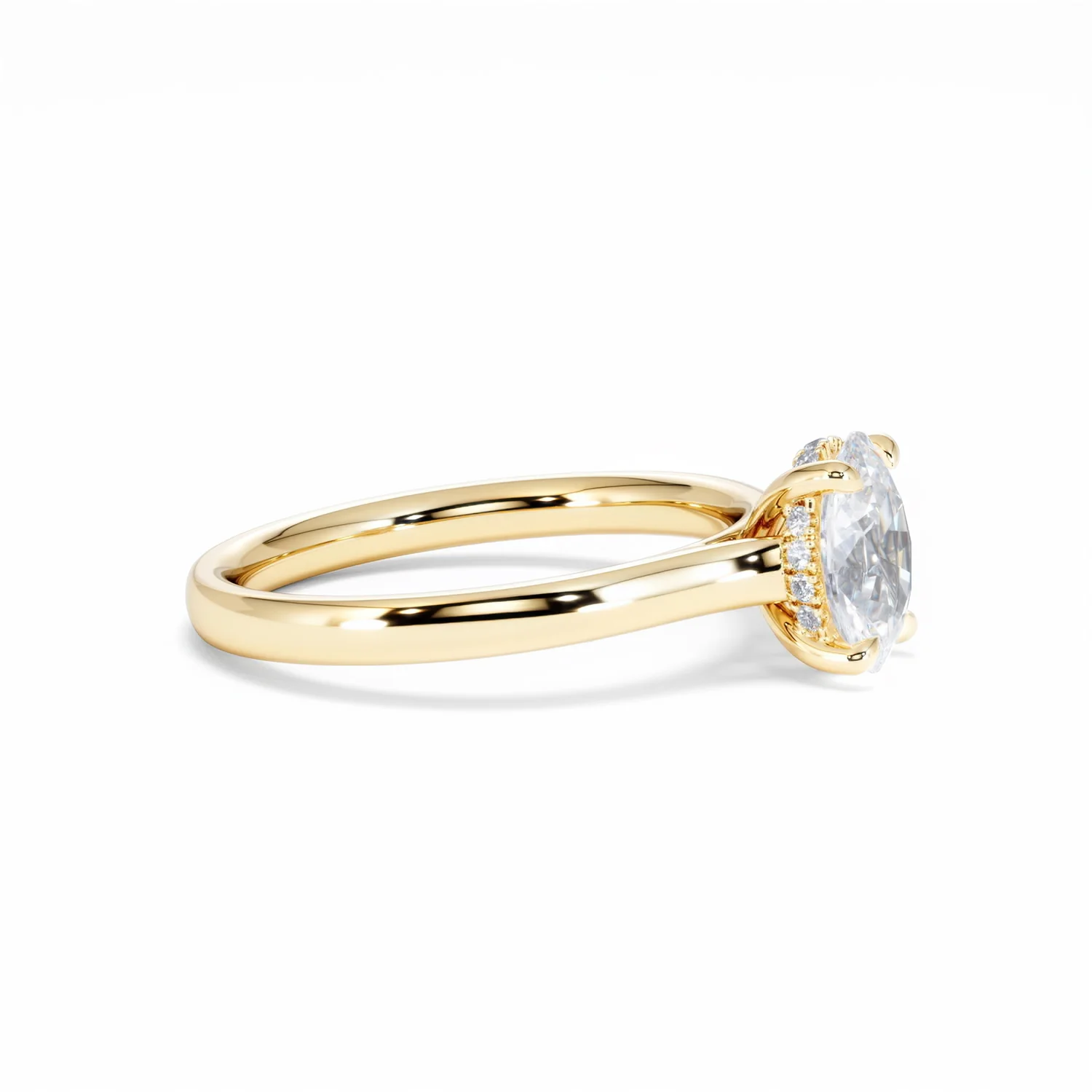 Amora Oval 1.00ct Hidden Halo Lab Diamond Engagement Ring F/VS1 Set in 18K Gold - Image 25