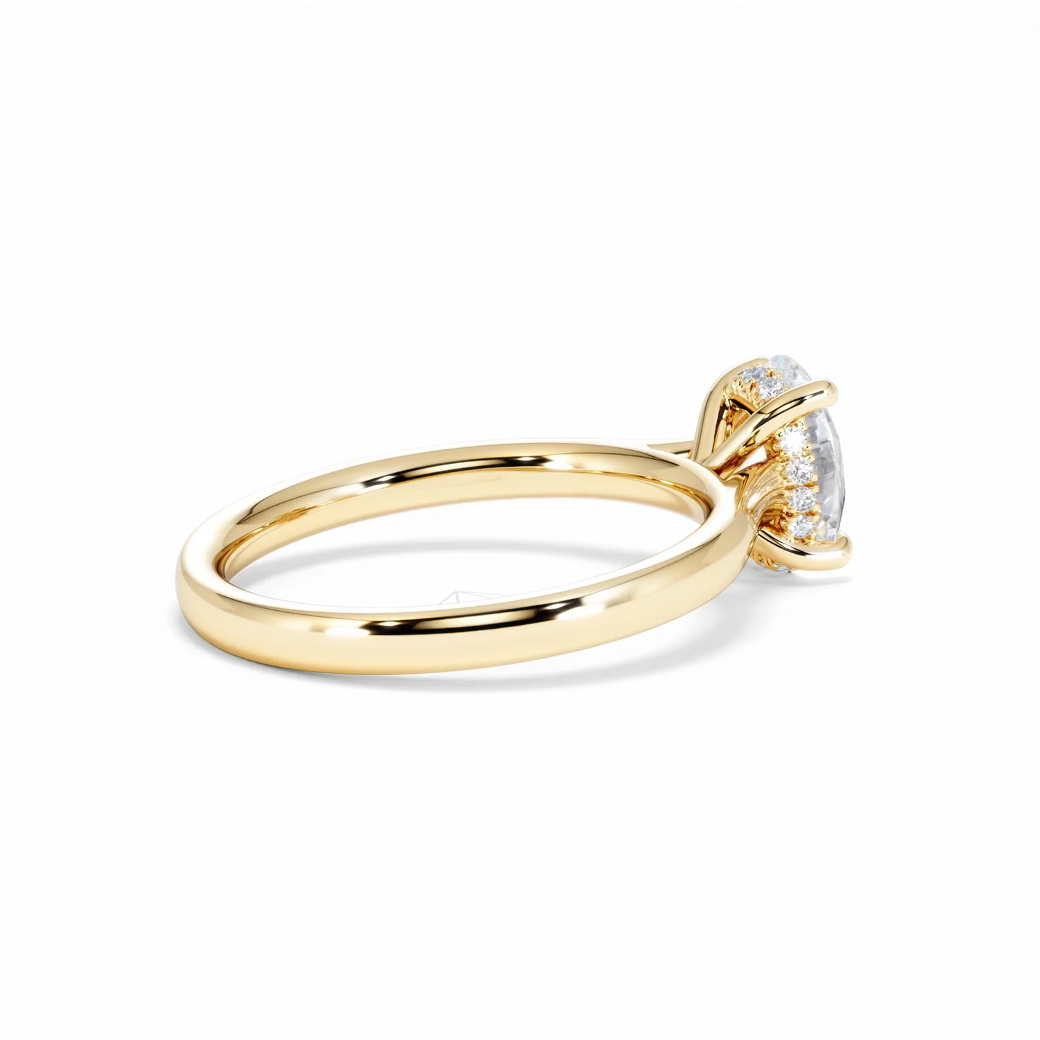 Amora Oval 1.00ct Hidden Halo Lab Diamond Engagement Ring F/VS1 Set in 18K Gold - Image 36