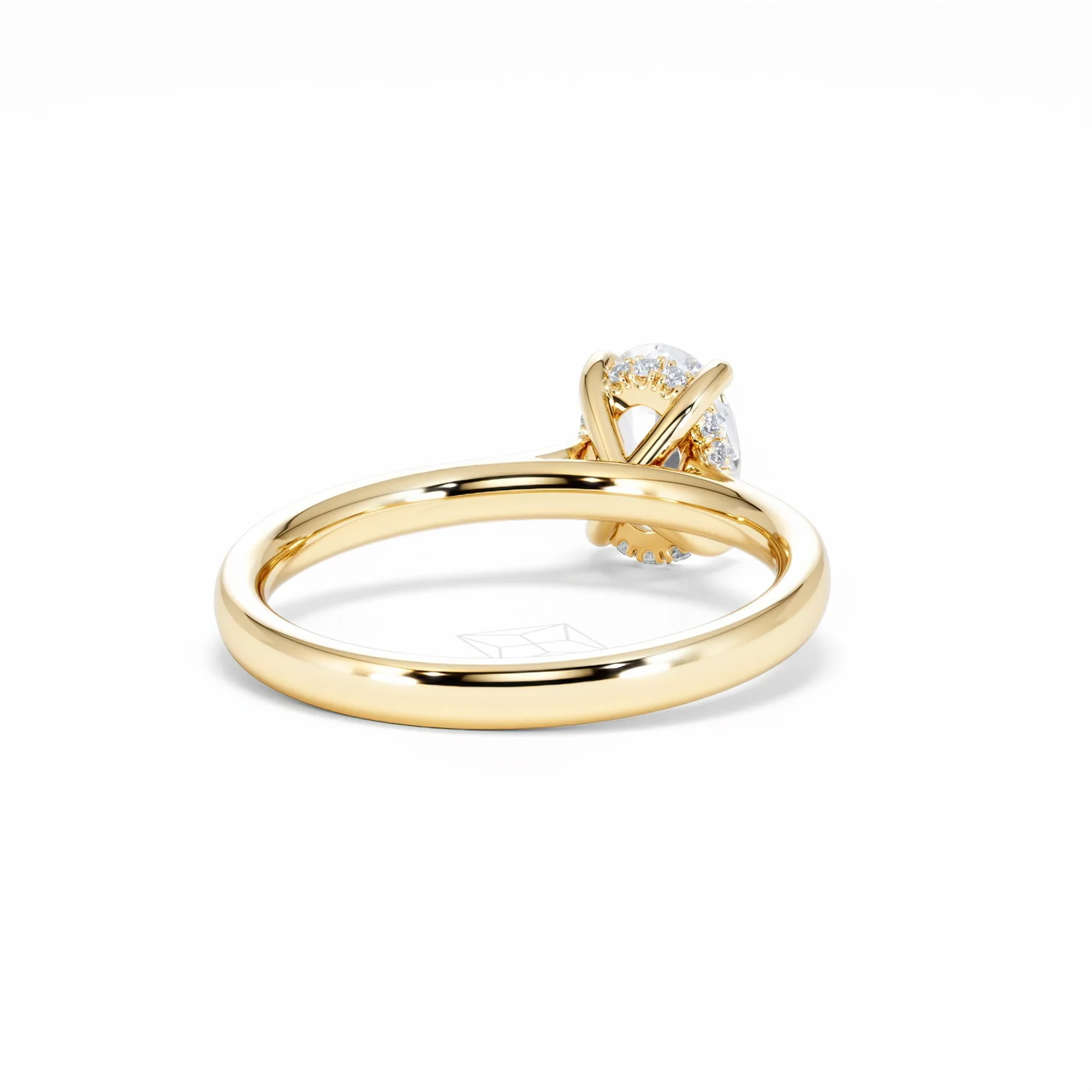 Amora Oval 1.00ct Hidden Halo Lab Diamond Engagement Ring F/VS1 Set in 18K Gold - Image 45