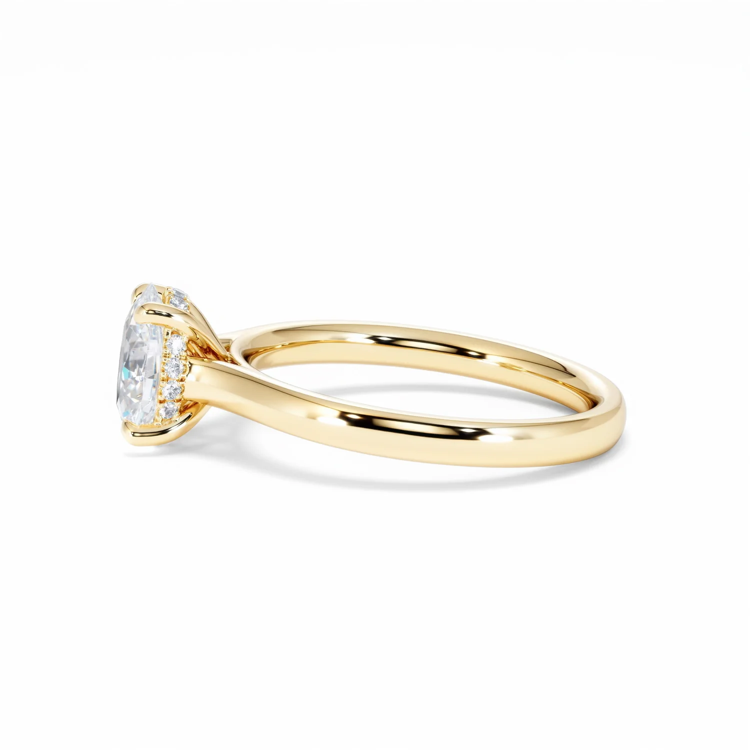 Amora Oval 1.00ct Hidden Halo Lab Diamond Engagement Ring F/VS1 Set in 18K Gold - Image 71