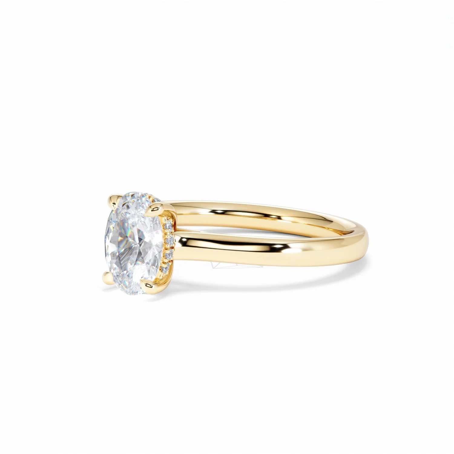 Amora Oval 1.00ct Hidden Halo Lab Diamond Engagement Ring F/VS1 Set in 18K Gold - Image 81