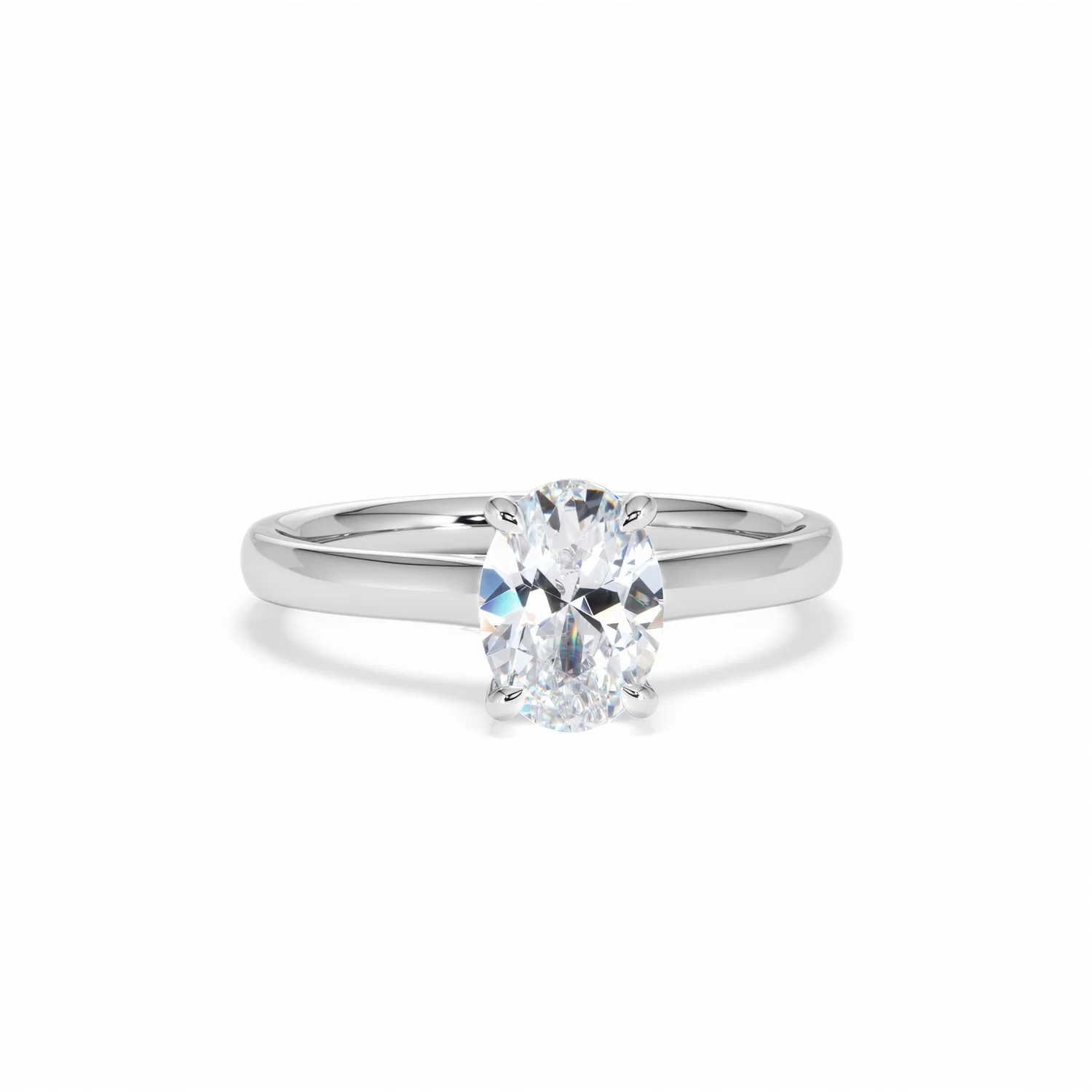 Amora Oval 1.00ct Hidden Halo Lab Diamond Engagement Ring F/VS1 Set in 18K White Gold - Image 11