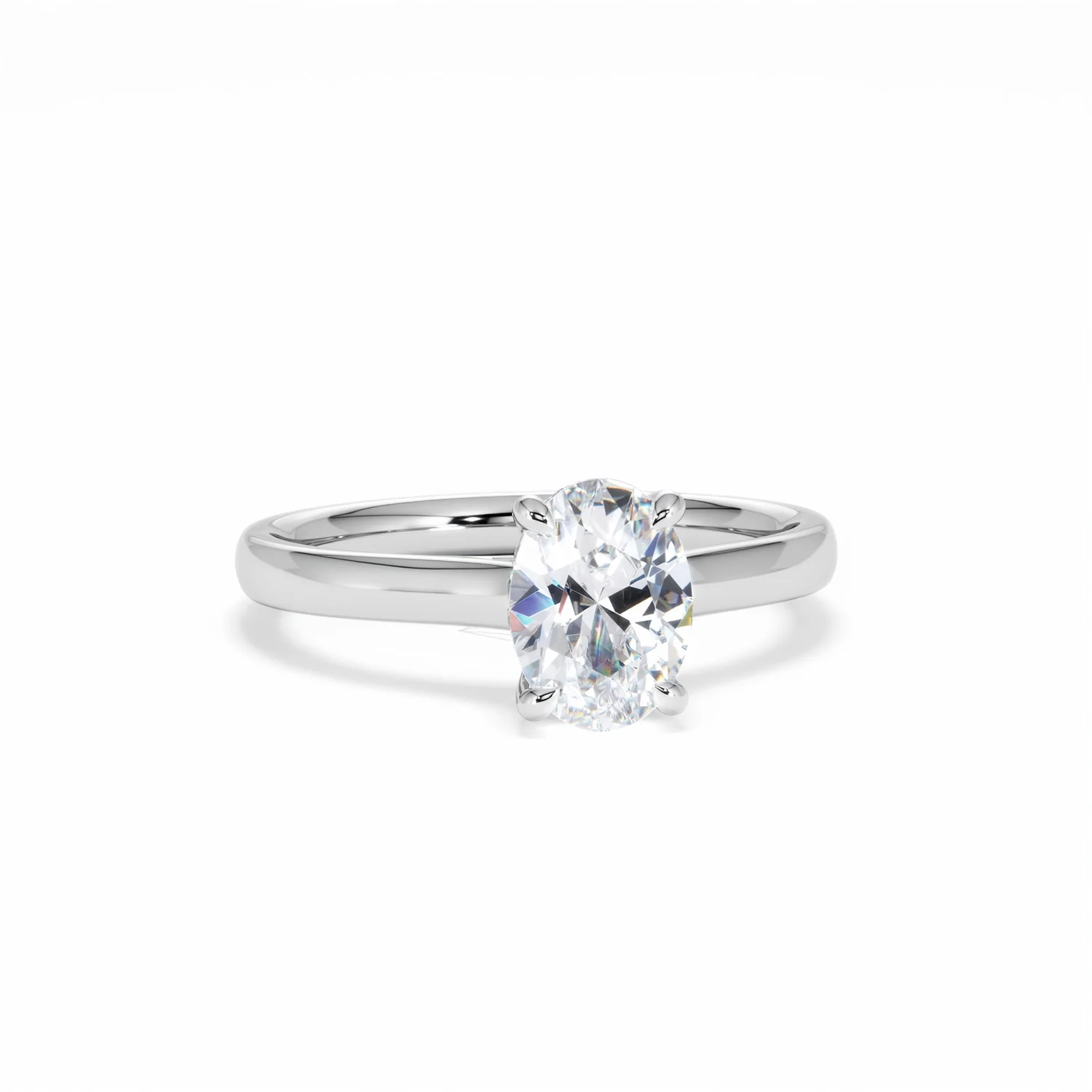 Amora Oval 1.00ct Hidden Halo Lab Diamond Engagement Ring F/VS1 Set in 18K White Gold - Image 12