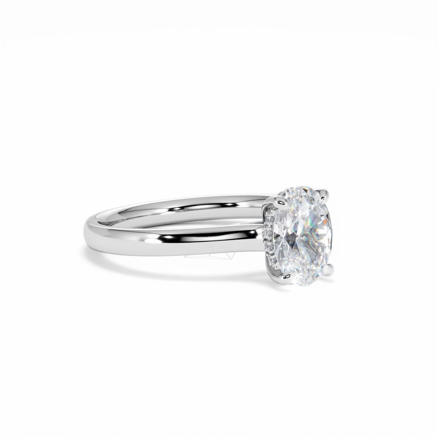 Amora Oval 1.00ct Hidden Halo Lab Diamond Engagement Ring F/VS1 Set in 18K White Gold - Image 18