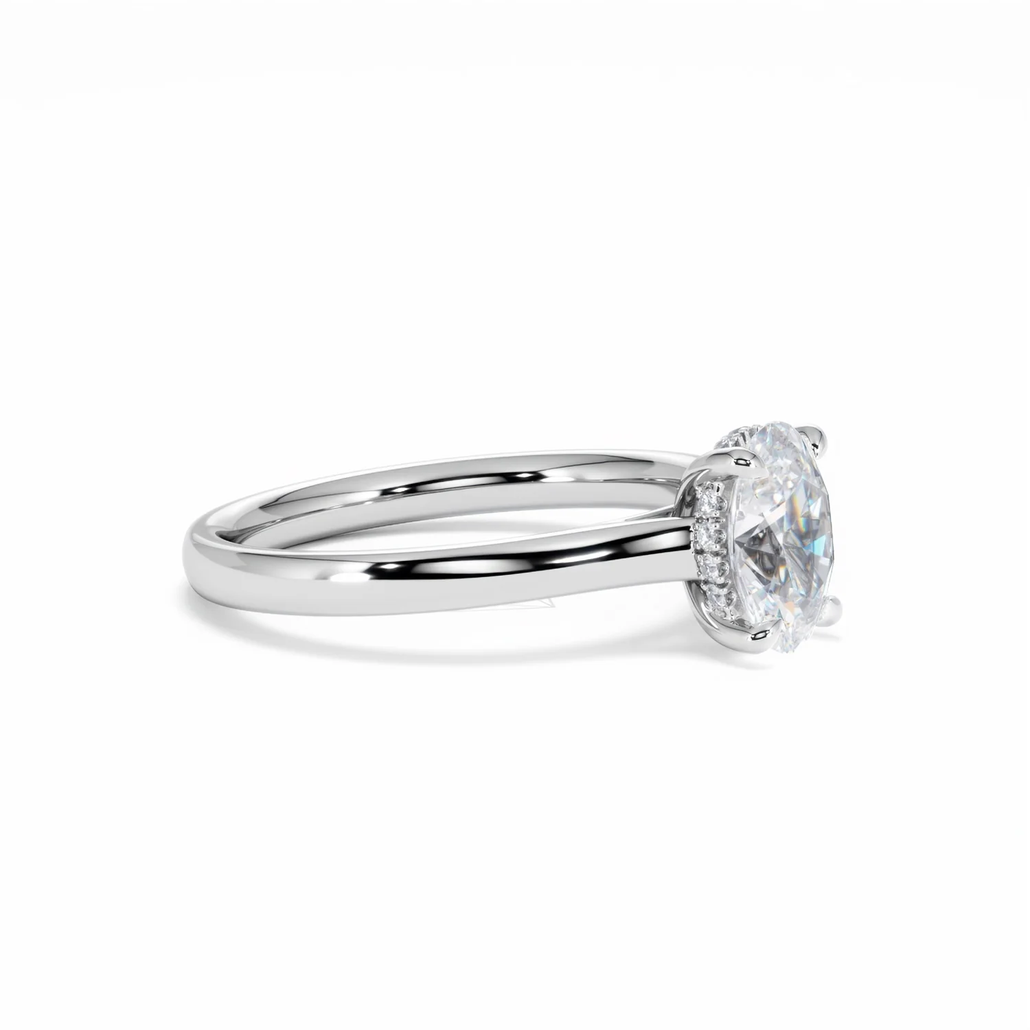 Amora Oval 1.00ct Hidden Halo Lab Diamond Engagement Ring F/VS1 Set in 18K White Gold - Image 22