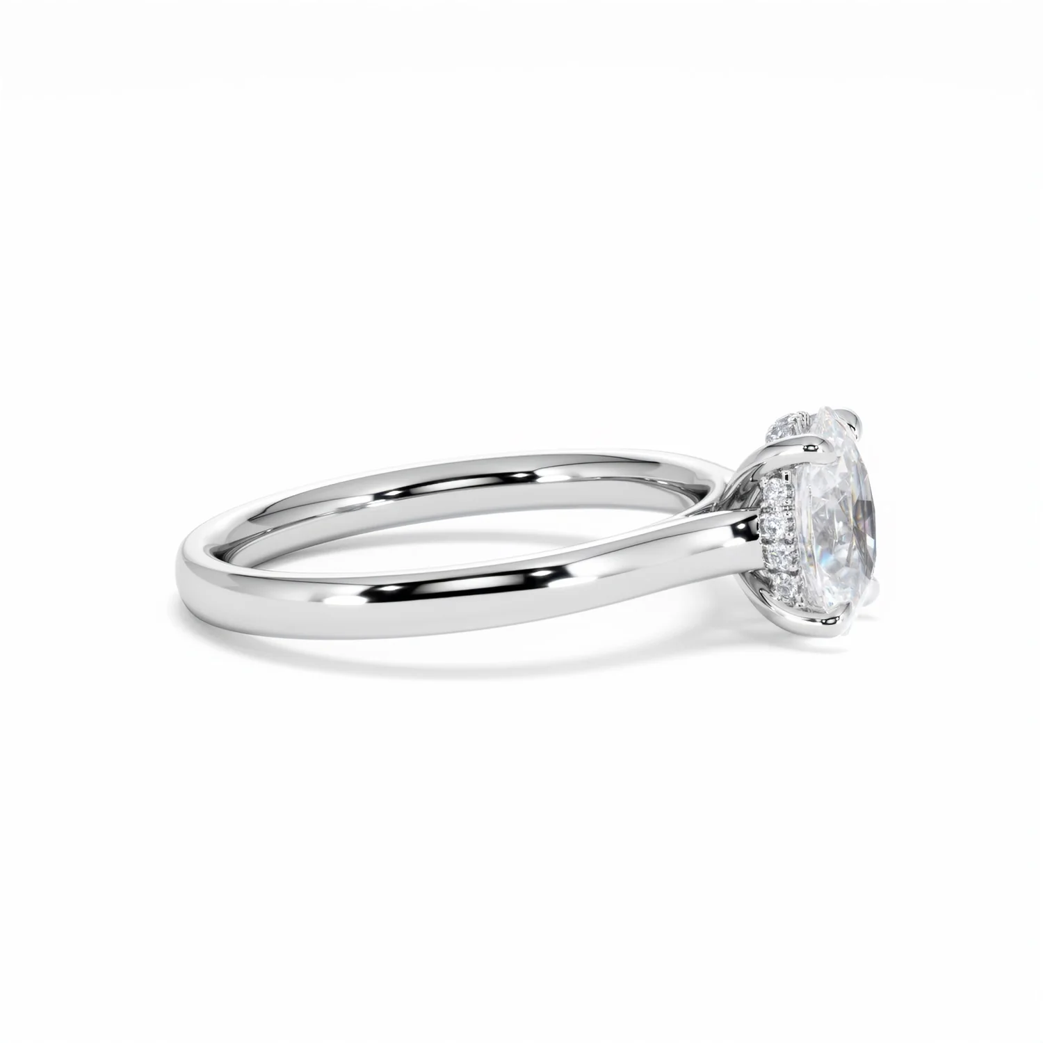 Amora Oval 1.00ct Hidden Halo Lab Diamond Engagement Ring F/VS1 Set in 18K White Gold - Image 26