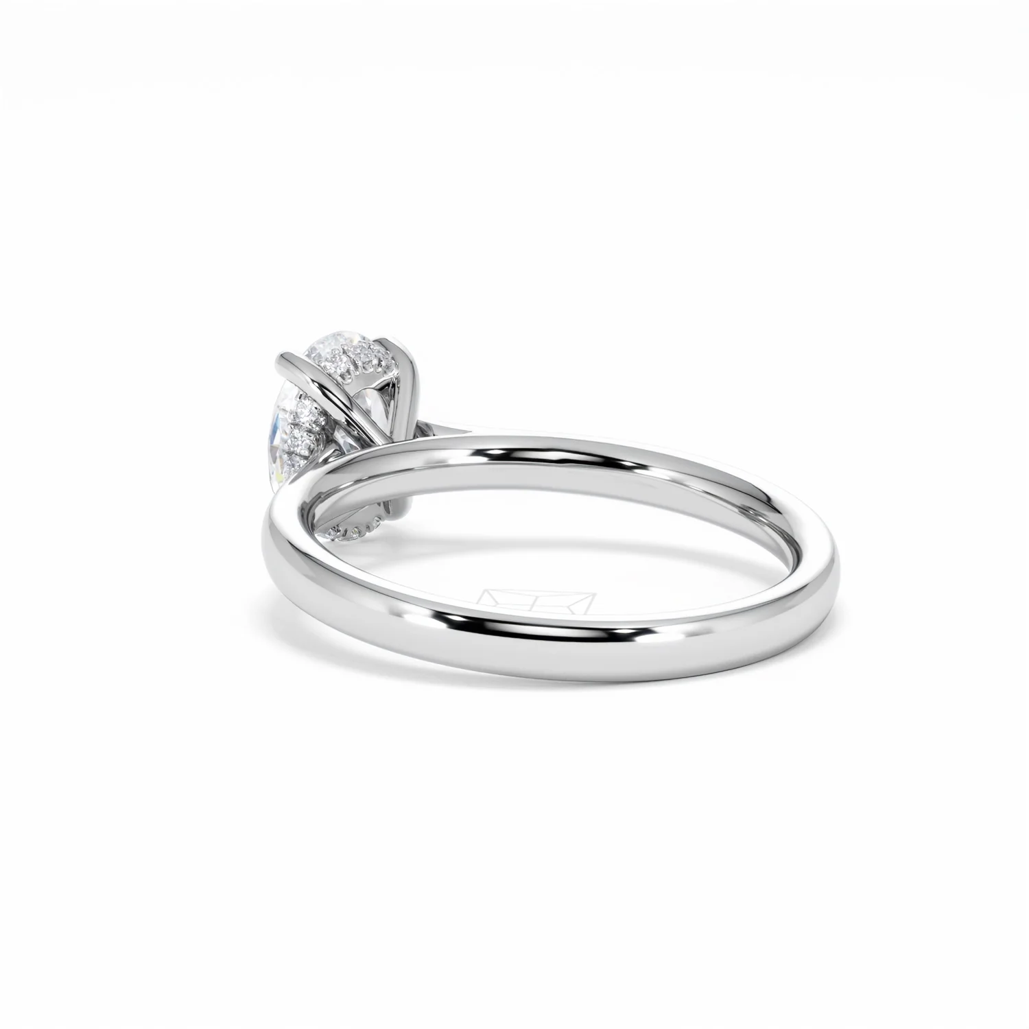 Amora Oval 1.00ct Hidden Halo Lab Diamond Engagement Ring F/VS1 Set in 18K White Gold - Image 58