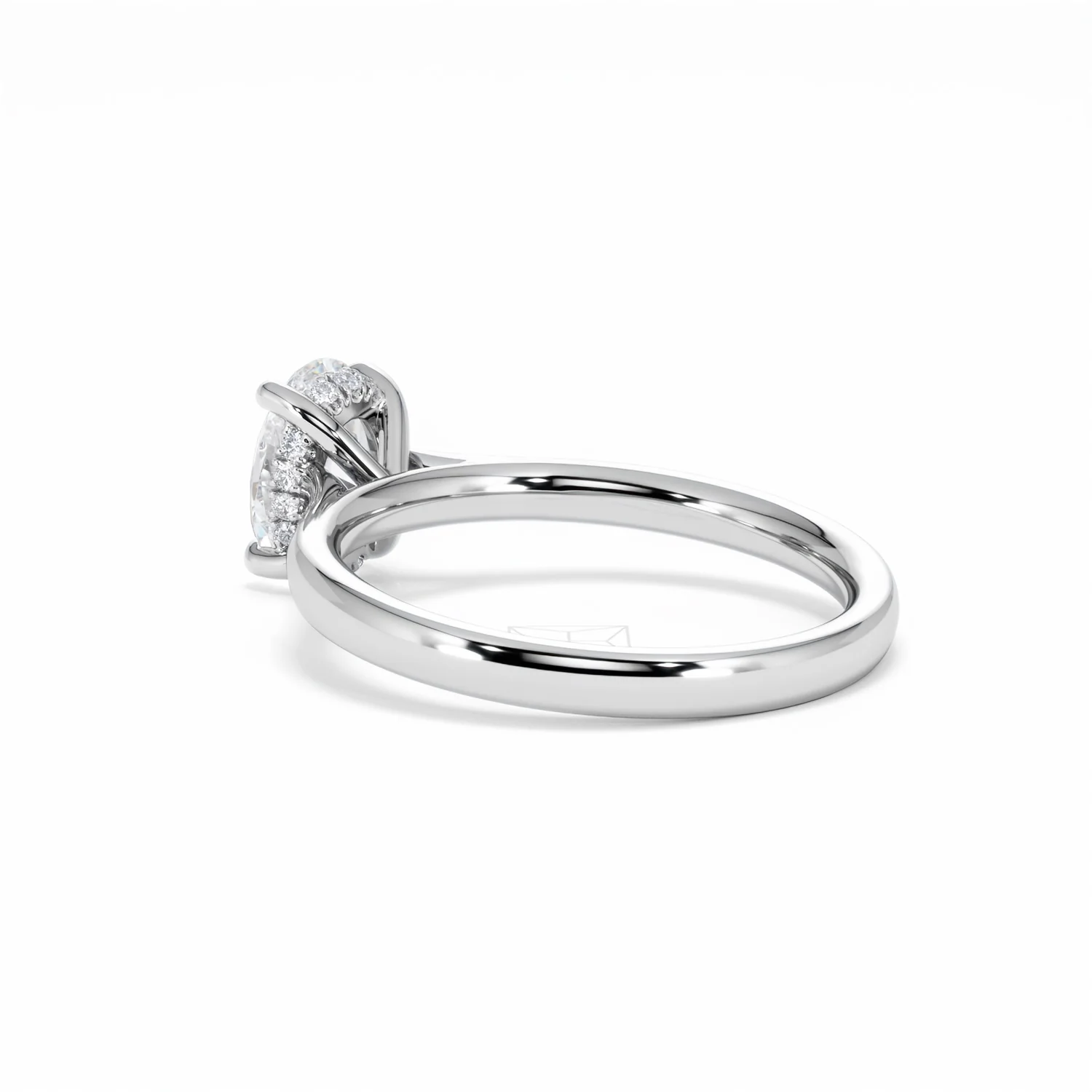 Amora Oval 1.00ct Hidden Halo Lab Diamond Engagement Ring F/VS1 Set in 18K White Gold - Image 60