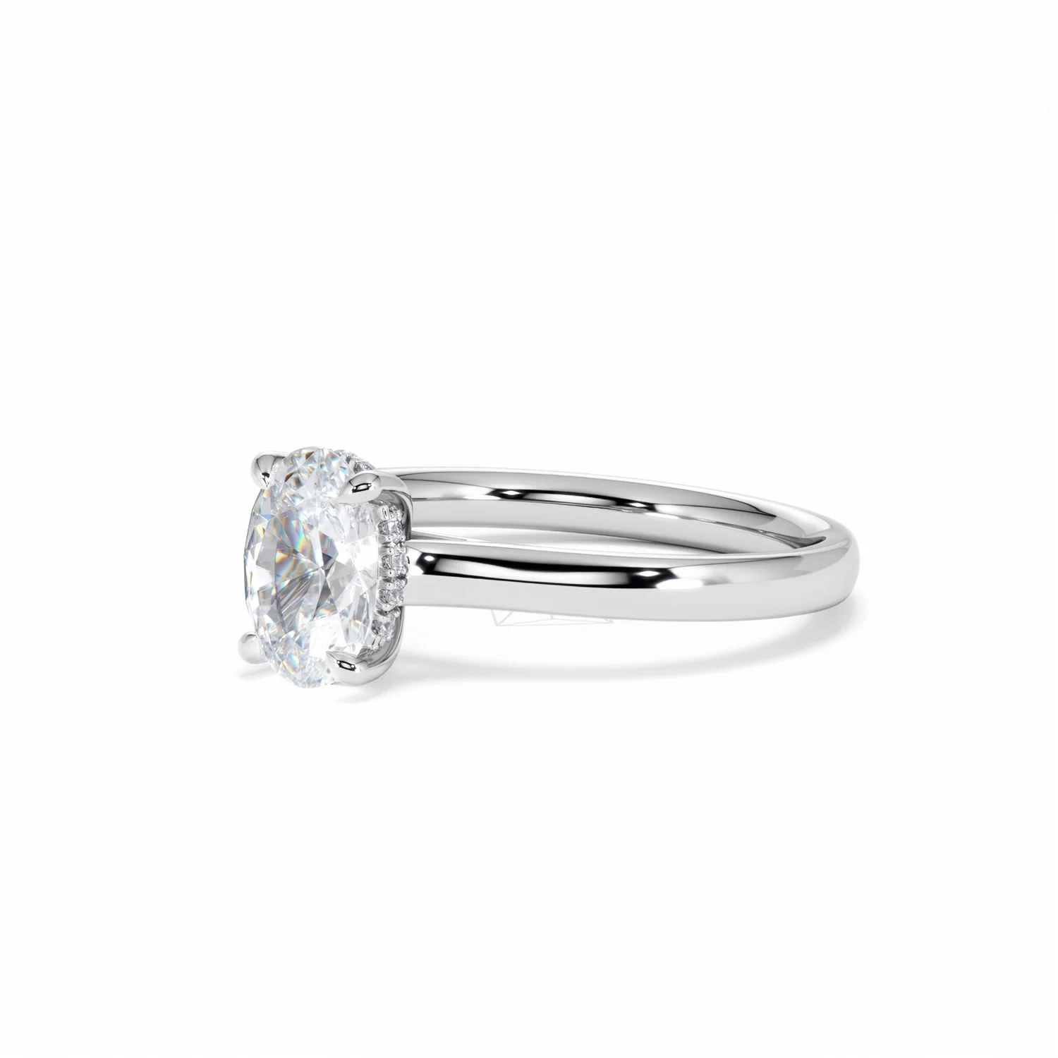 Amora Oval 1.00ct Hidden Halo Lab Diamond Engagement Ring F/VS1 Set in 18K White Gold - Image 81