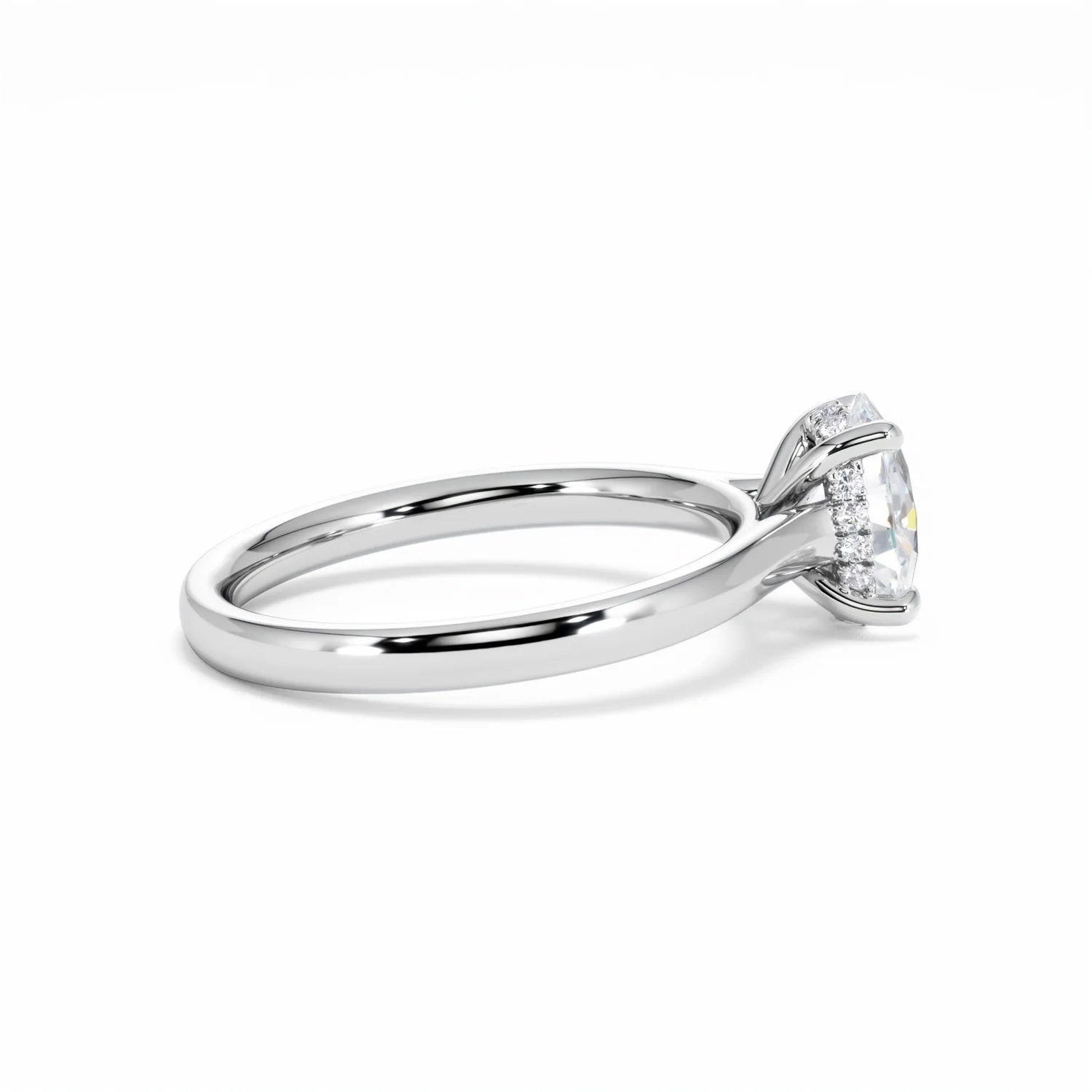 Amora Oval 1.00ct Hidden Halo Lab Diamond Engagement Ring F/VS1 Set in Platinum - Image 32