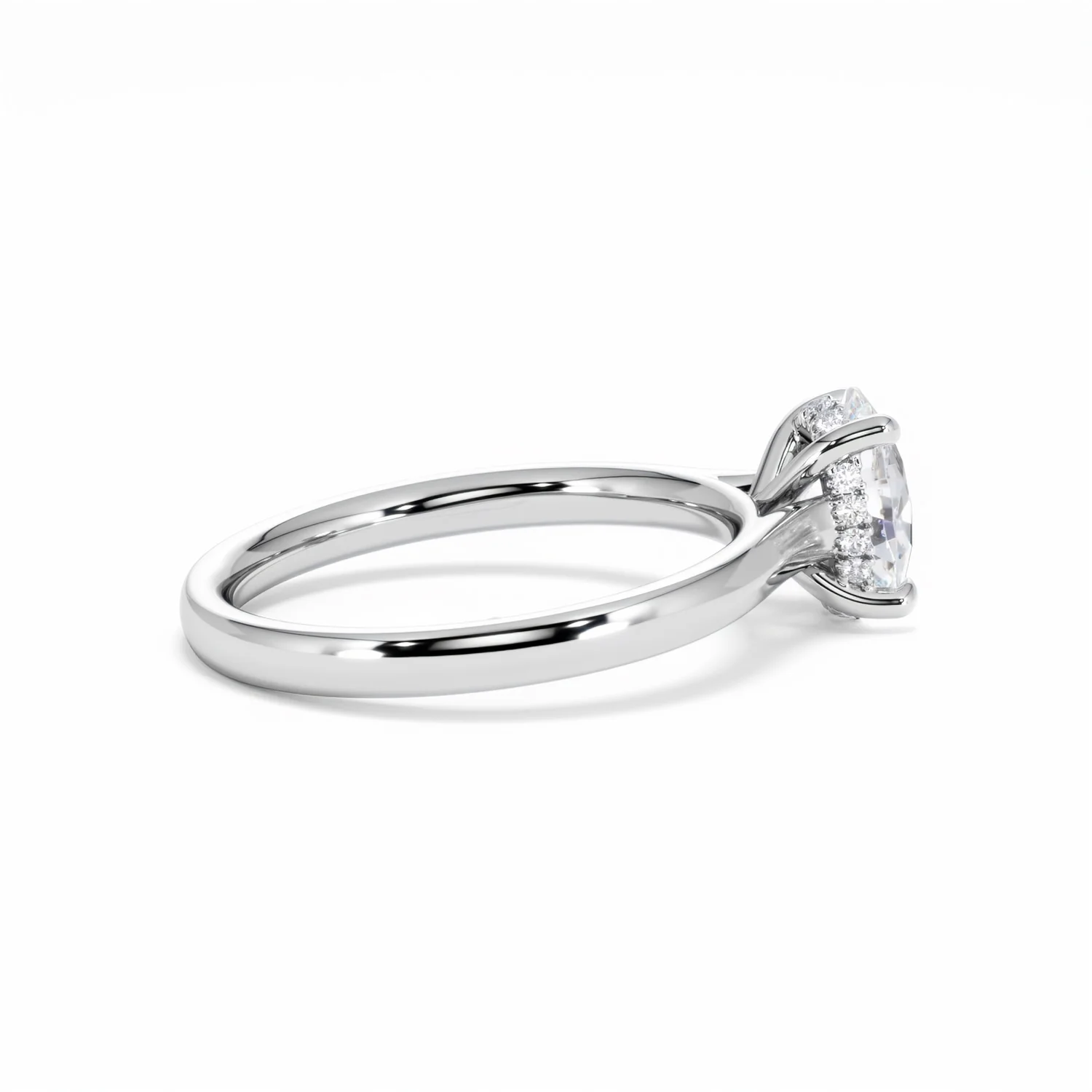 Amora Oval 1.00ct Hidden Halo Lab Diamond Engagement Ring F/VS1 Set in Platinum - Image 33