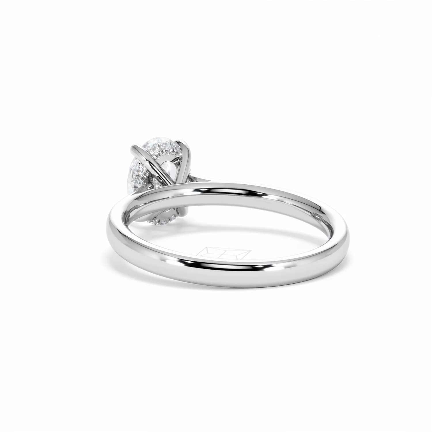 Amora Oval 1.00ct Hidden Halo Lab Diamond Engagement Ring F/VS1 Set in Platinum - Image 56