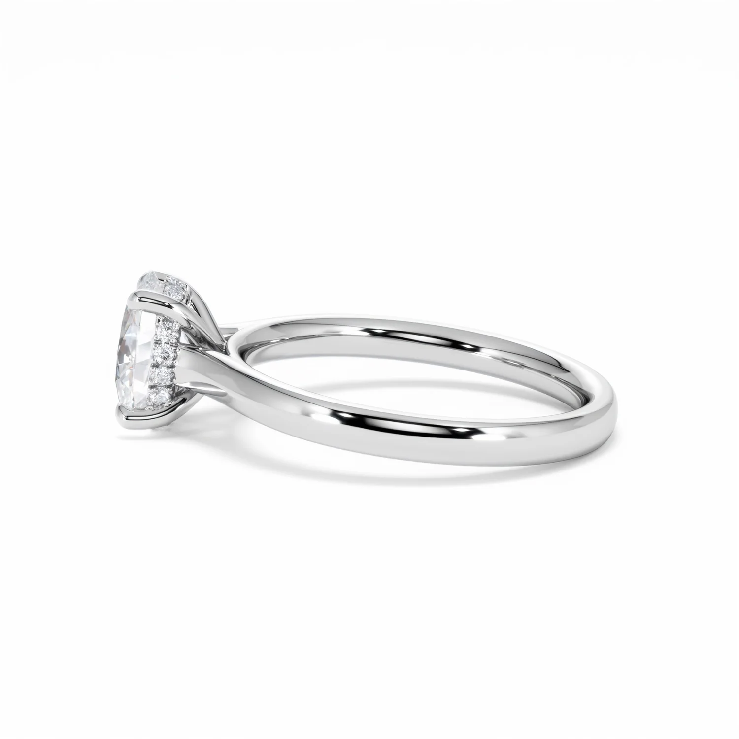 Amora Oval 1.00ct Hidden Halo Lab Diamond Engagement Ring F/VS1 Set in Platinum - Image 69