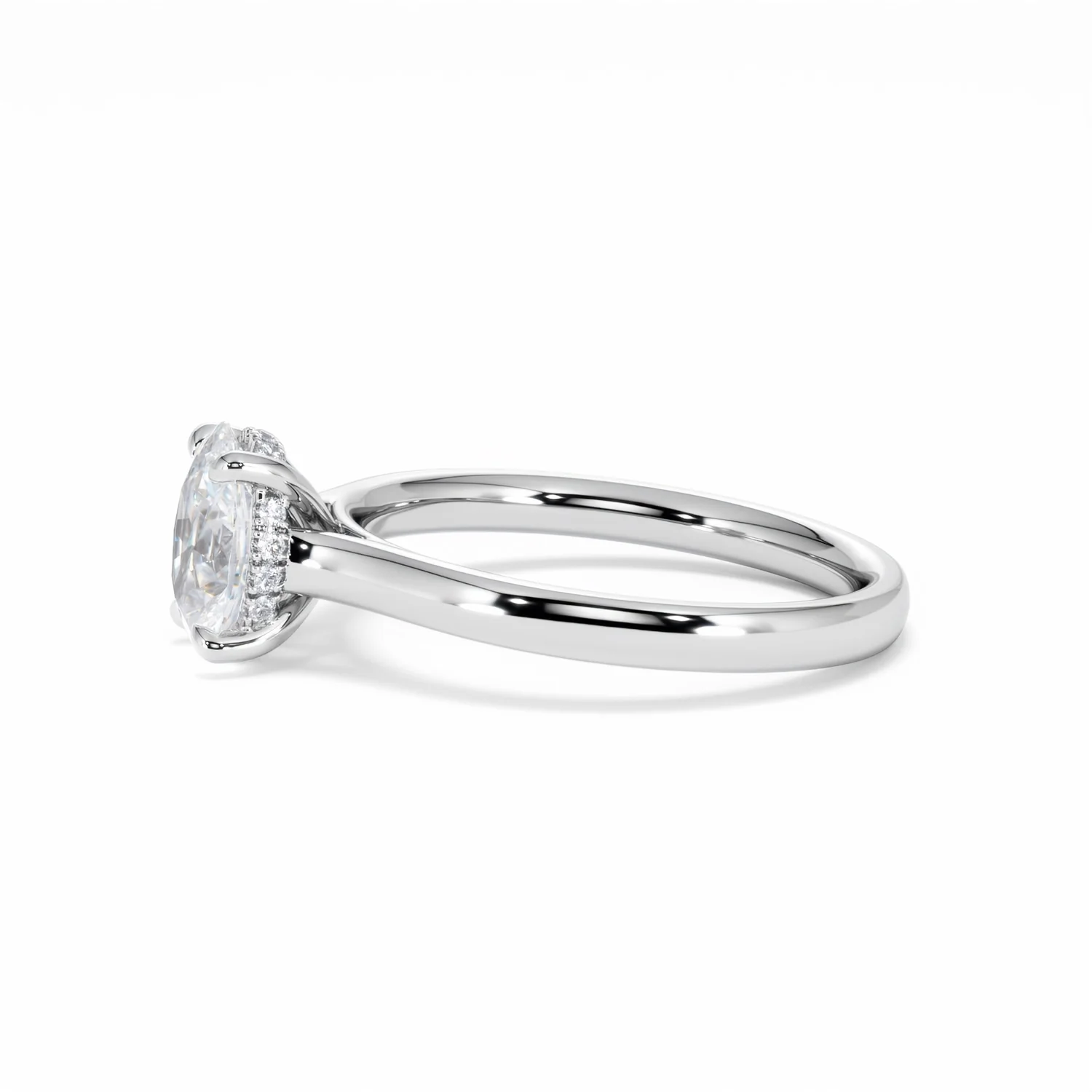 Amora Oval 1.00ct Hidden Halo Lab Diamond Engagement Ring F/VS1 Set in Platinum - Image 73