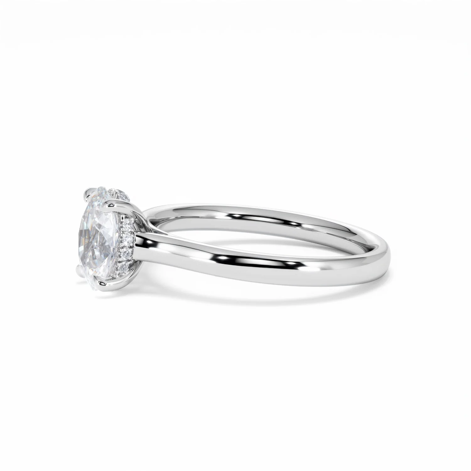 Amora Oval 1.00ct Hidden Halo Lab Diamond Engagement Ring F/VS1 Set in Platinum - Image 75