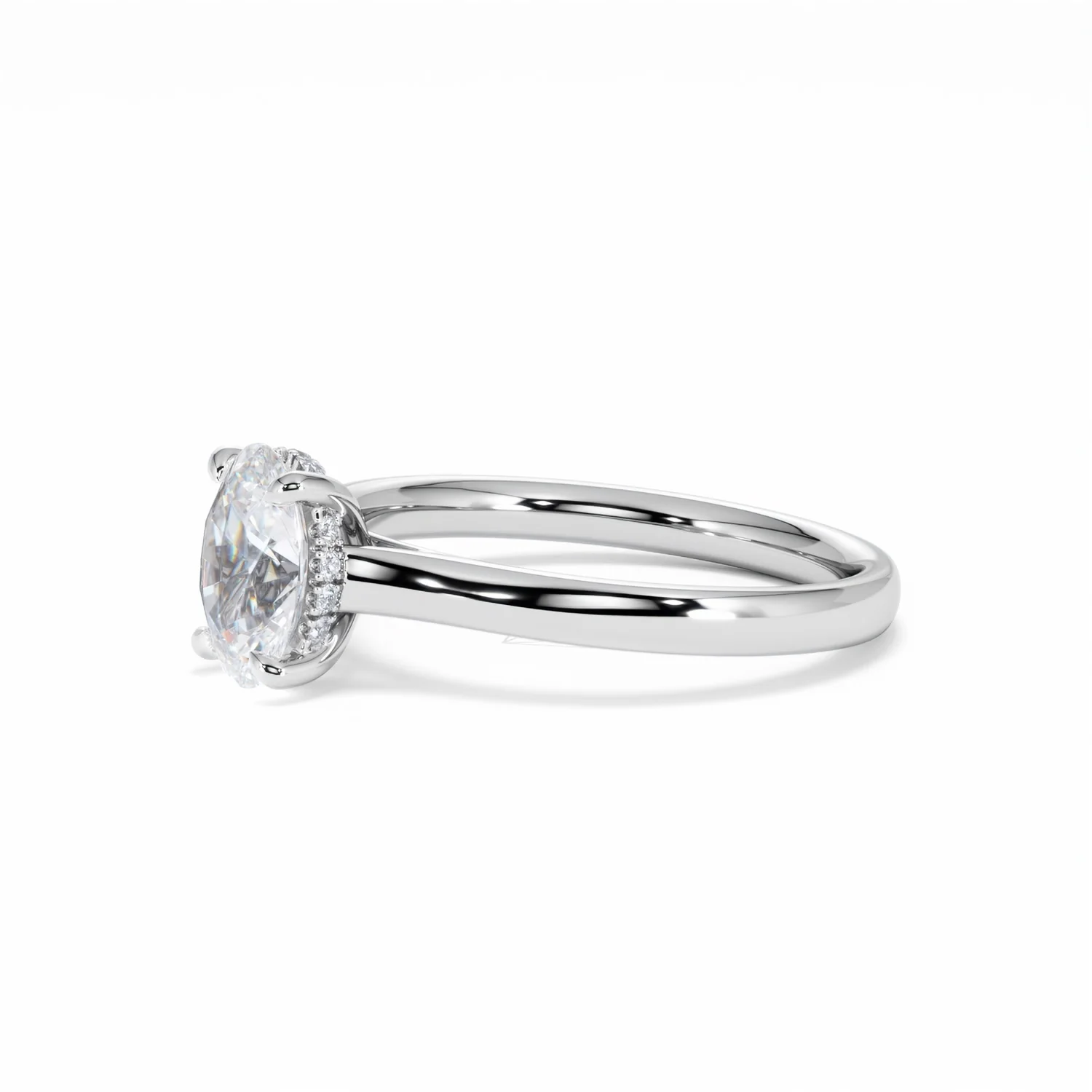 Amora Oval 1.00ct Hidden Halo Lab Diamond Engagement Ring F/VS1 Set in Platinum - Image 77