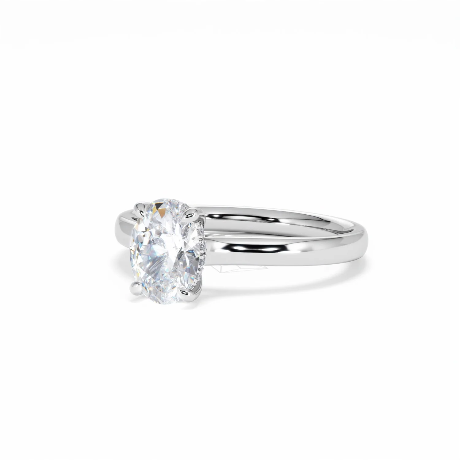 Amora Oval 1.00ct Hidden Halo Lab Diamond Engagement Ring F/VS1 Set in Platinum - Image 84