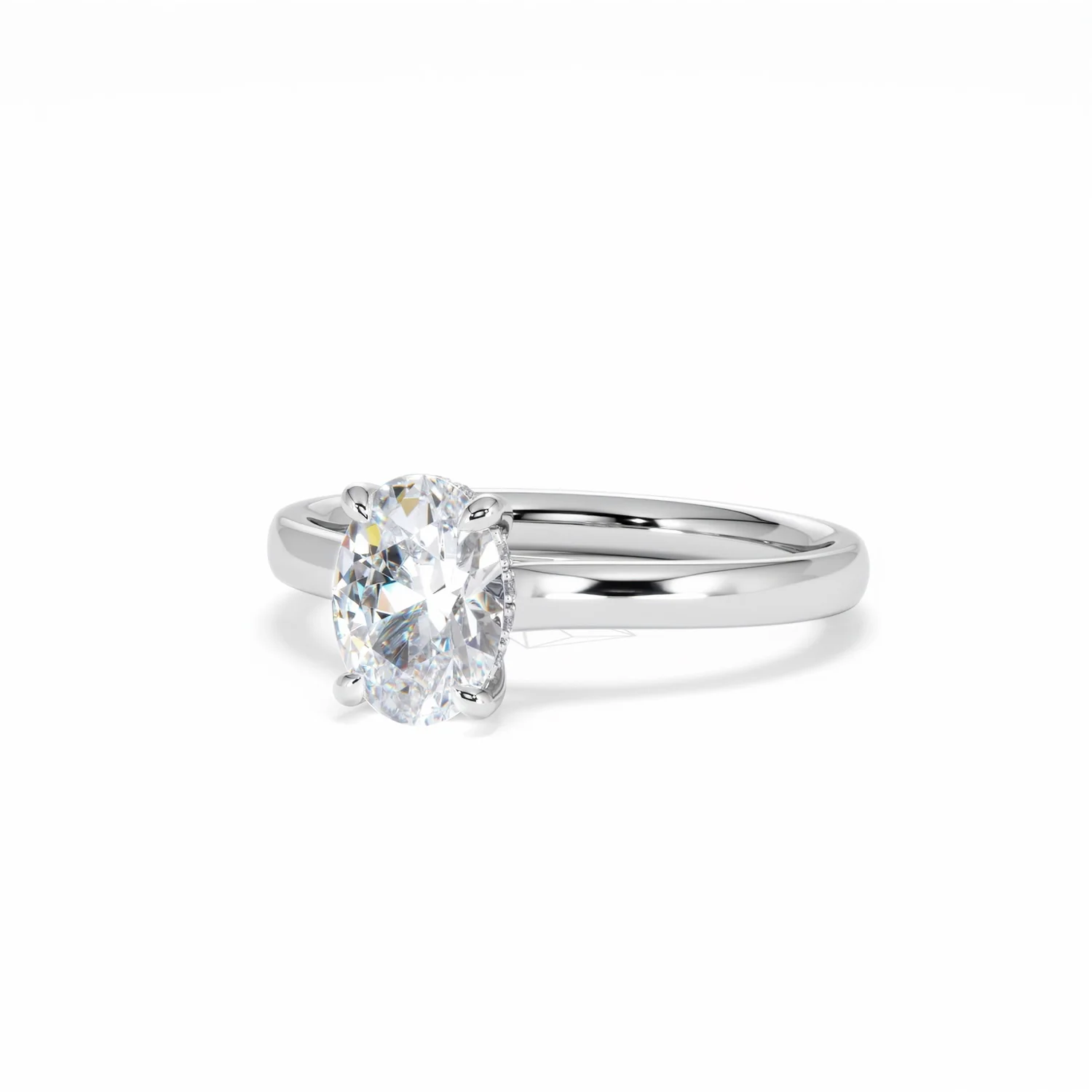 Amora Oval 1.00ct Hidden Halo Lab Diamond Engagement Ring F/VS1 Set in Platinum - Image 85