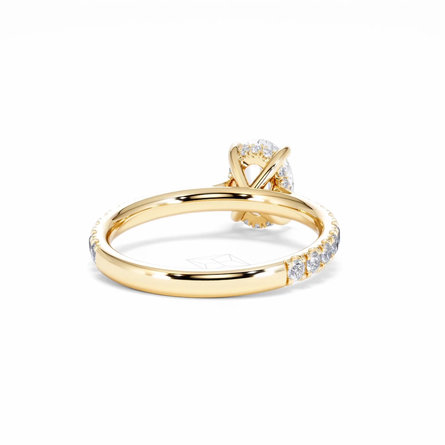 Amora Oval 1.00ct Hidden Halo Lab Diamond Engagement Ring With Side Stones Set in 18K Gold - Image 46