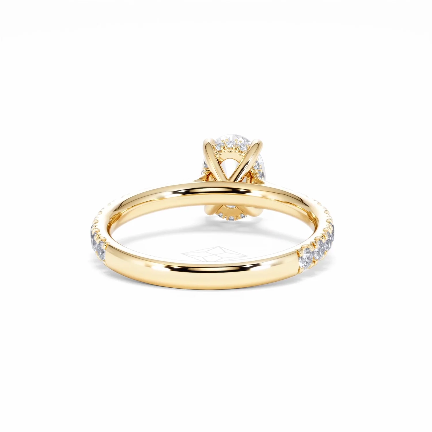 Amora Oval 1.00ct Hidden Halo Lab Diamond Engagement Ring With Side Stones Set in 18K Gold - Image 48