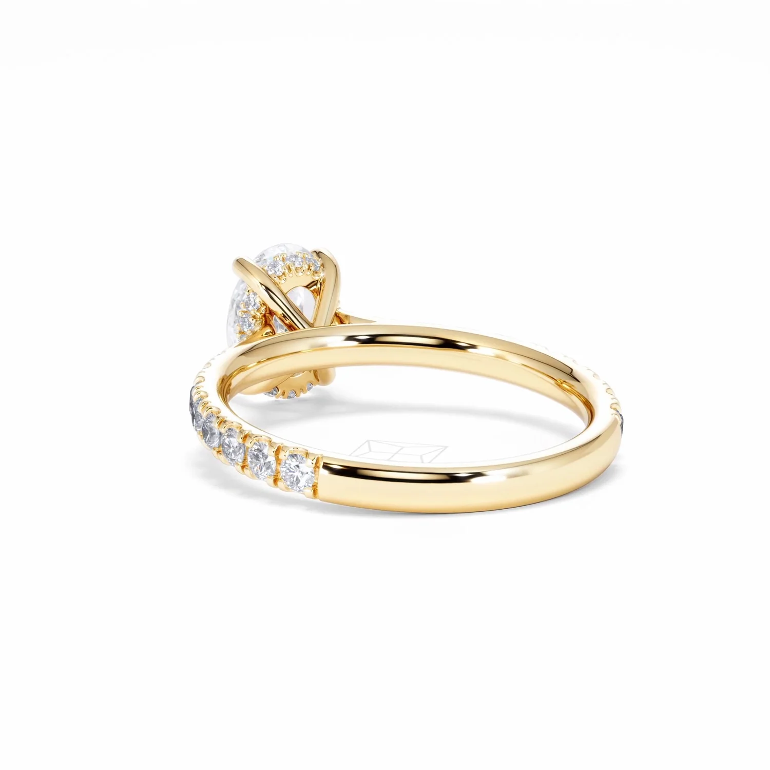 Amora Oval 1.00ct Hidden Halo Lab Diamond Engagement Ring With Side Stones Set in 18K Gold - Image 56