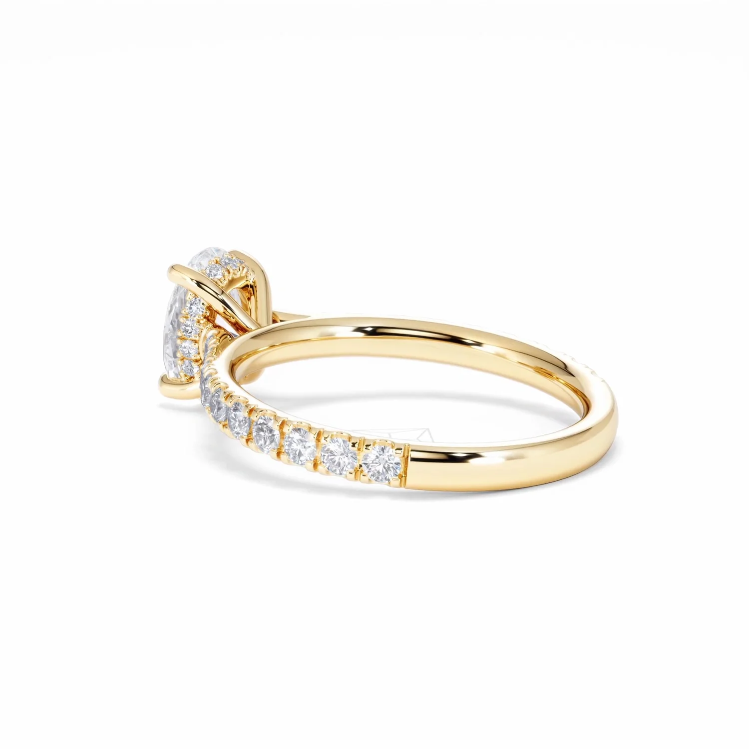 Amora Oval 1.00ct Hidden Halo Lab Diamond Engagement Ring With Side Stones Set in 18K Gold - Image 61