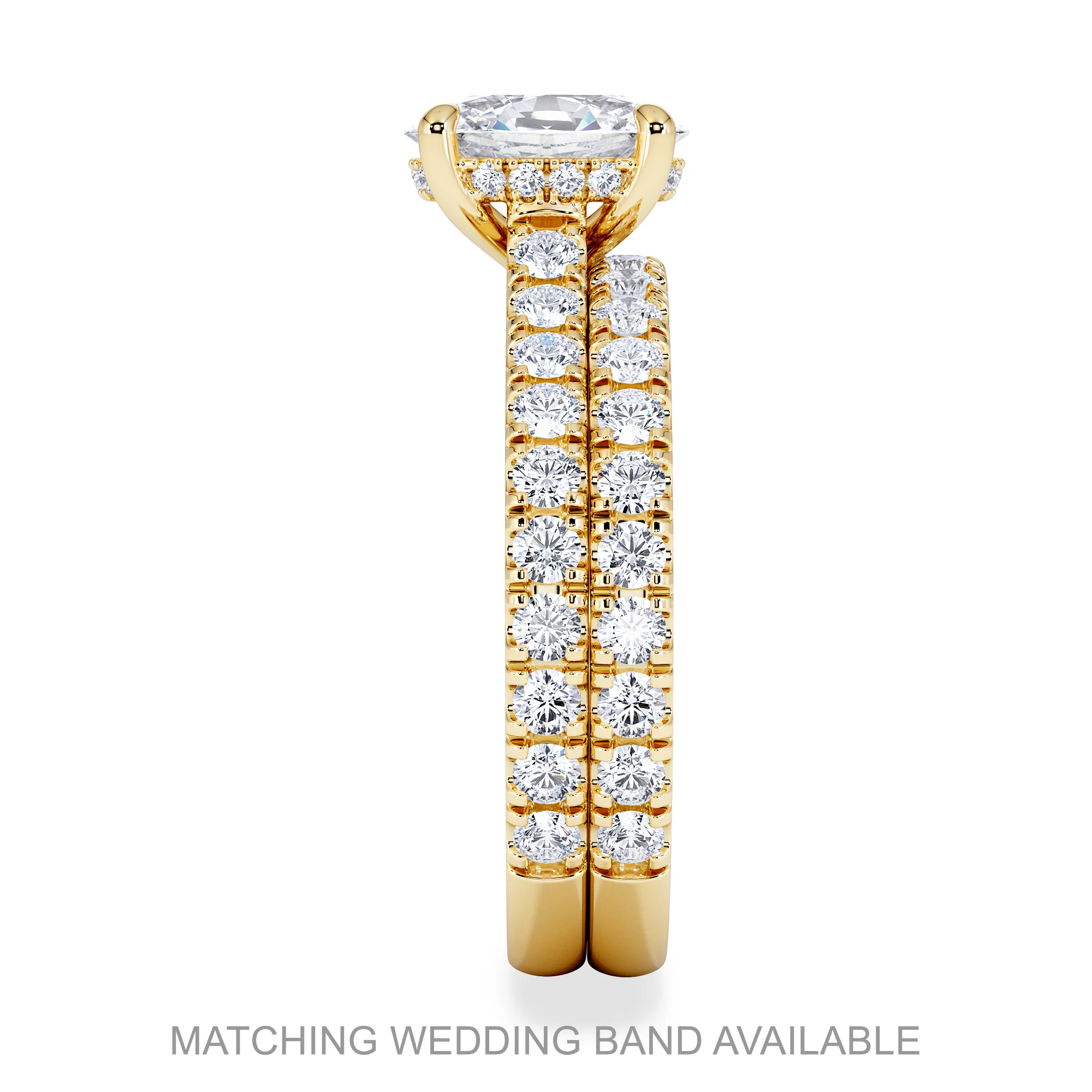 Amora Oval 1.00ct Hidden Halo Lab Diamond Engagement Ring With Side Stones Set in 18K Gold - Image 7