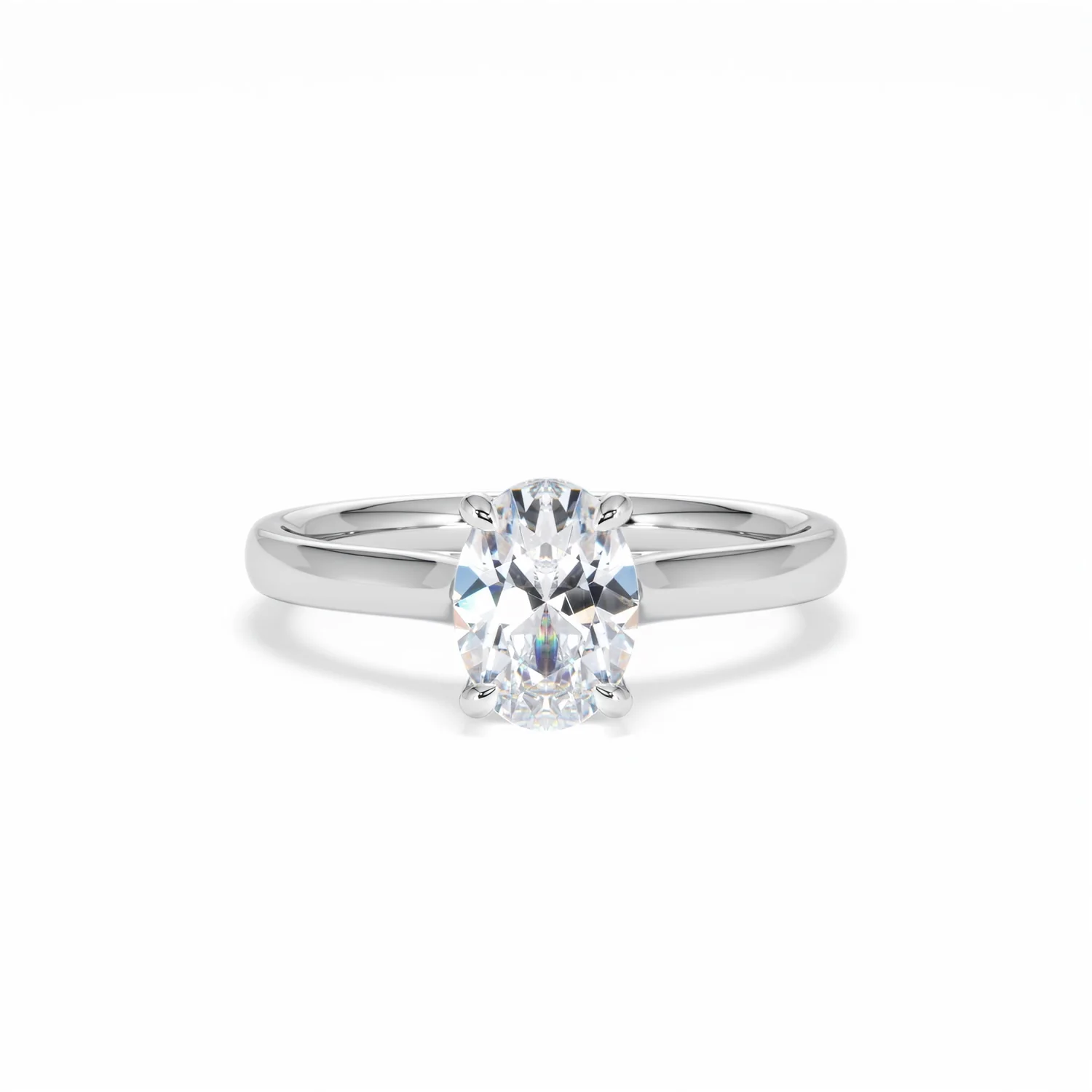 Amora Oval 1.00ct Lab Diamond Engagement Ring F/VS1 Set in 18K White Gold - Image 10